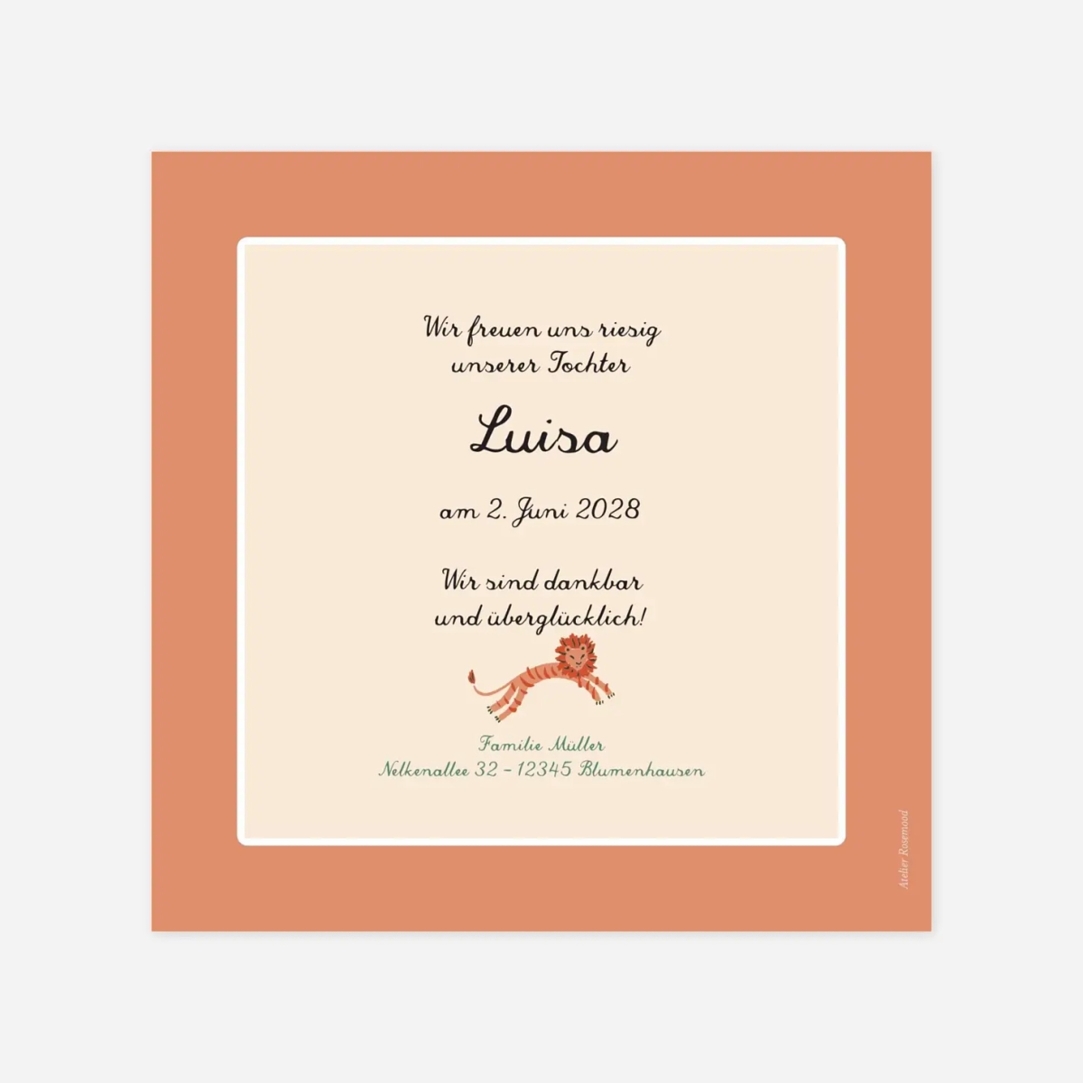 Geburtskarte Kleiner Dschungel