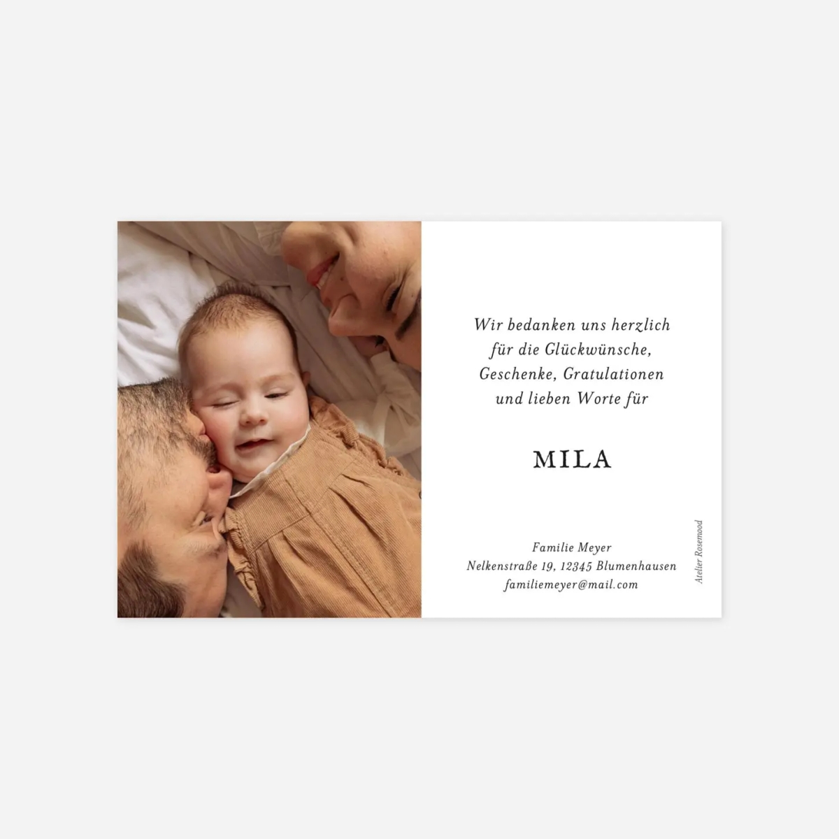 Dankeskarte Geburt Kleiner Fuchs