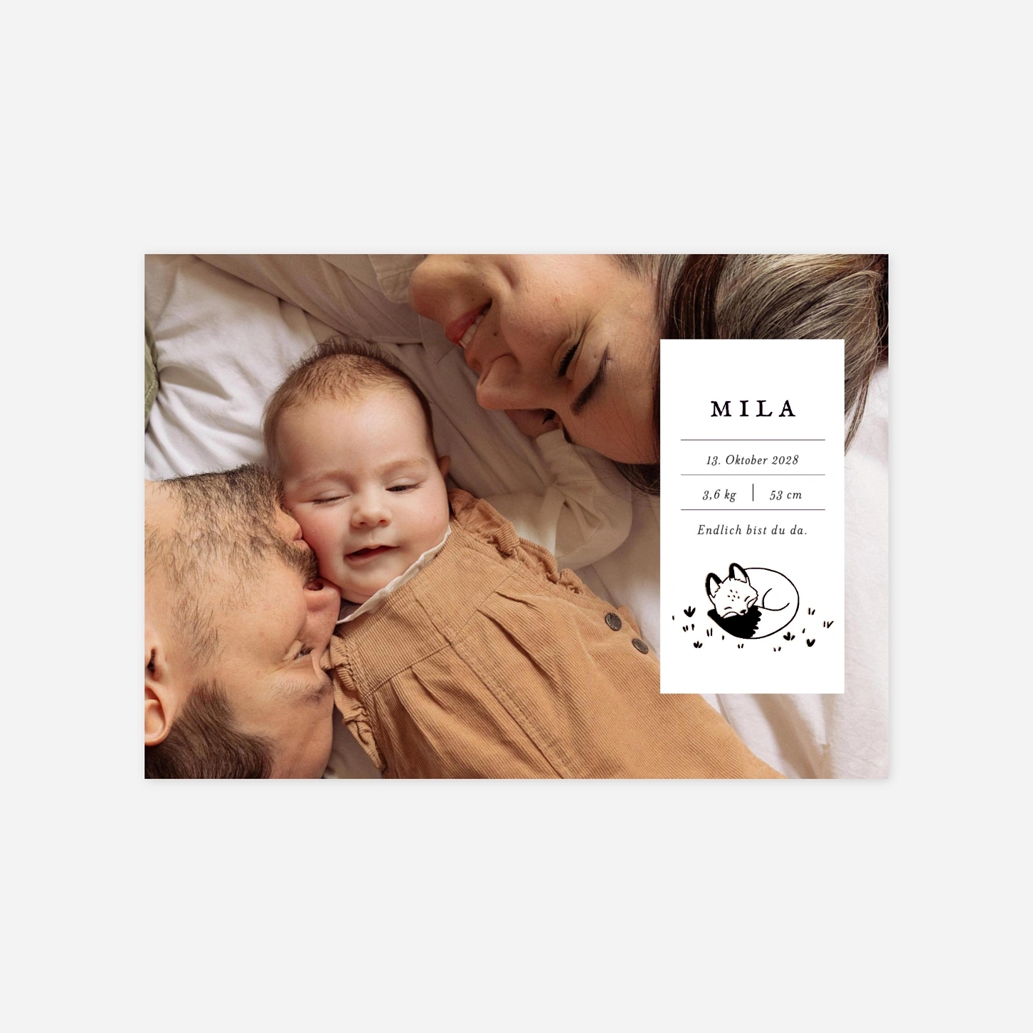 Geburtskarte Kleiner Fuchs