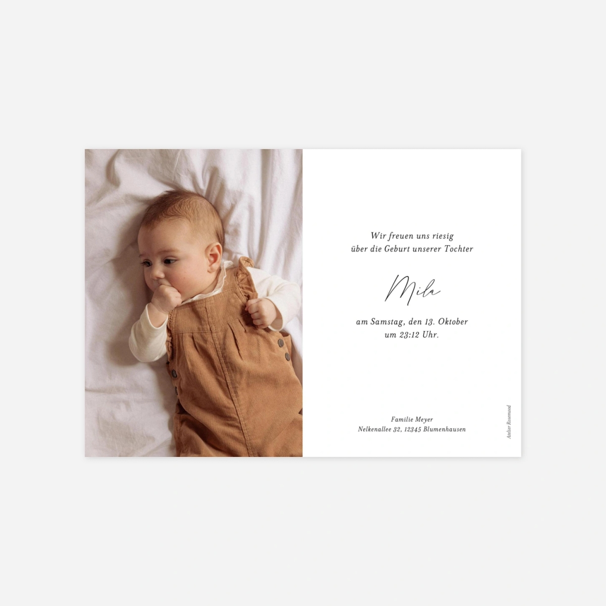 Geburtskarte Kleiner Fuchs