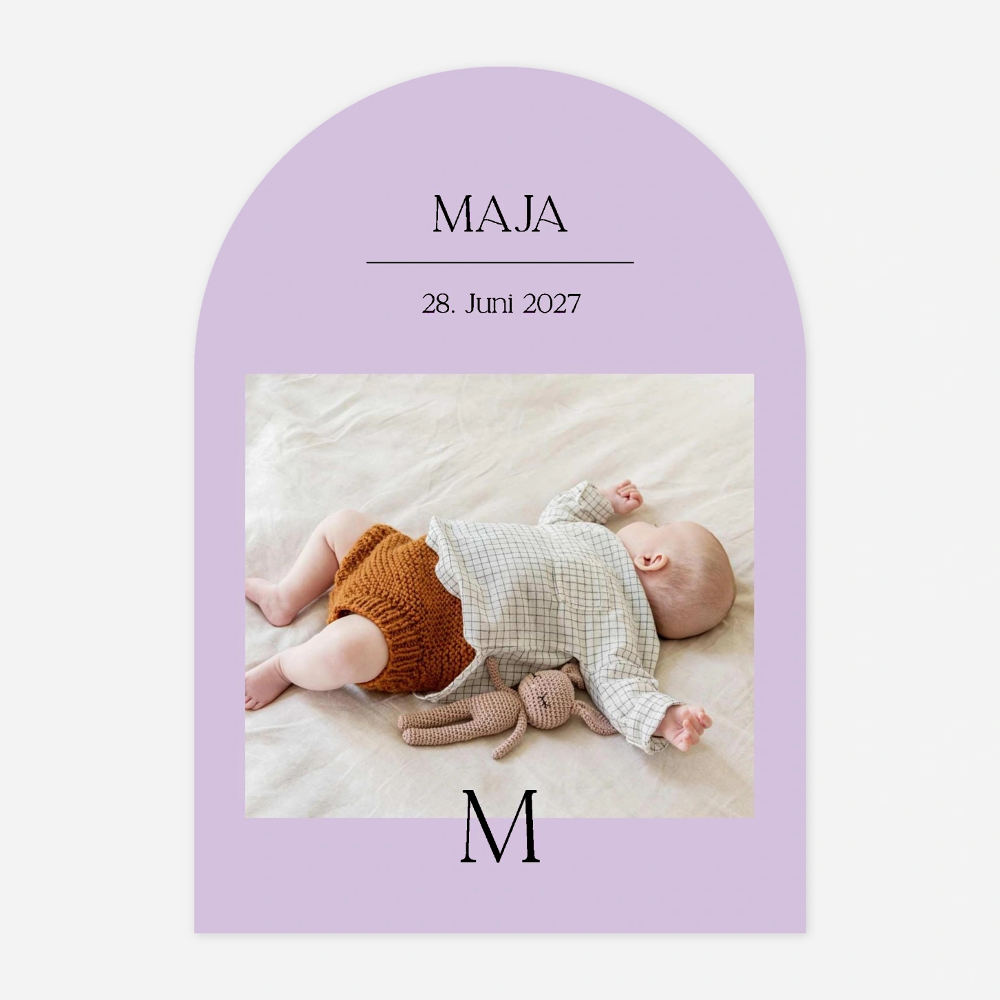 Geburtskarte Kleine Initiale