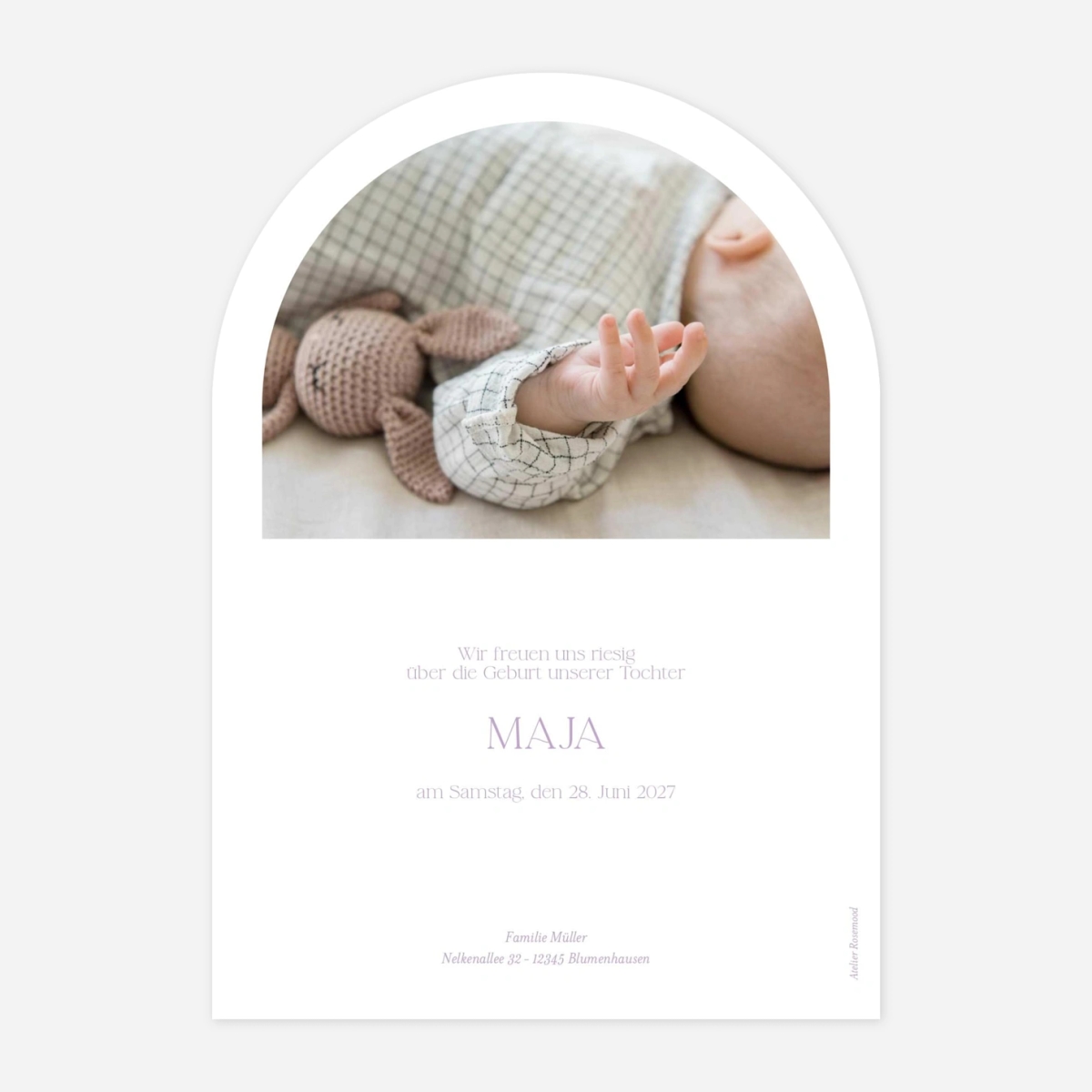 Geburtskarte Kleine Initiale