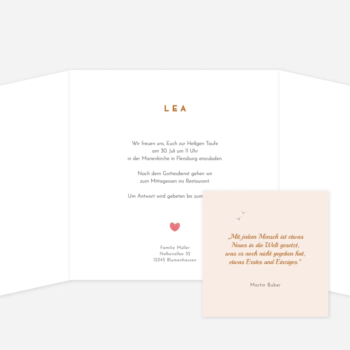 Taufeinladung Kleine Kirche