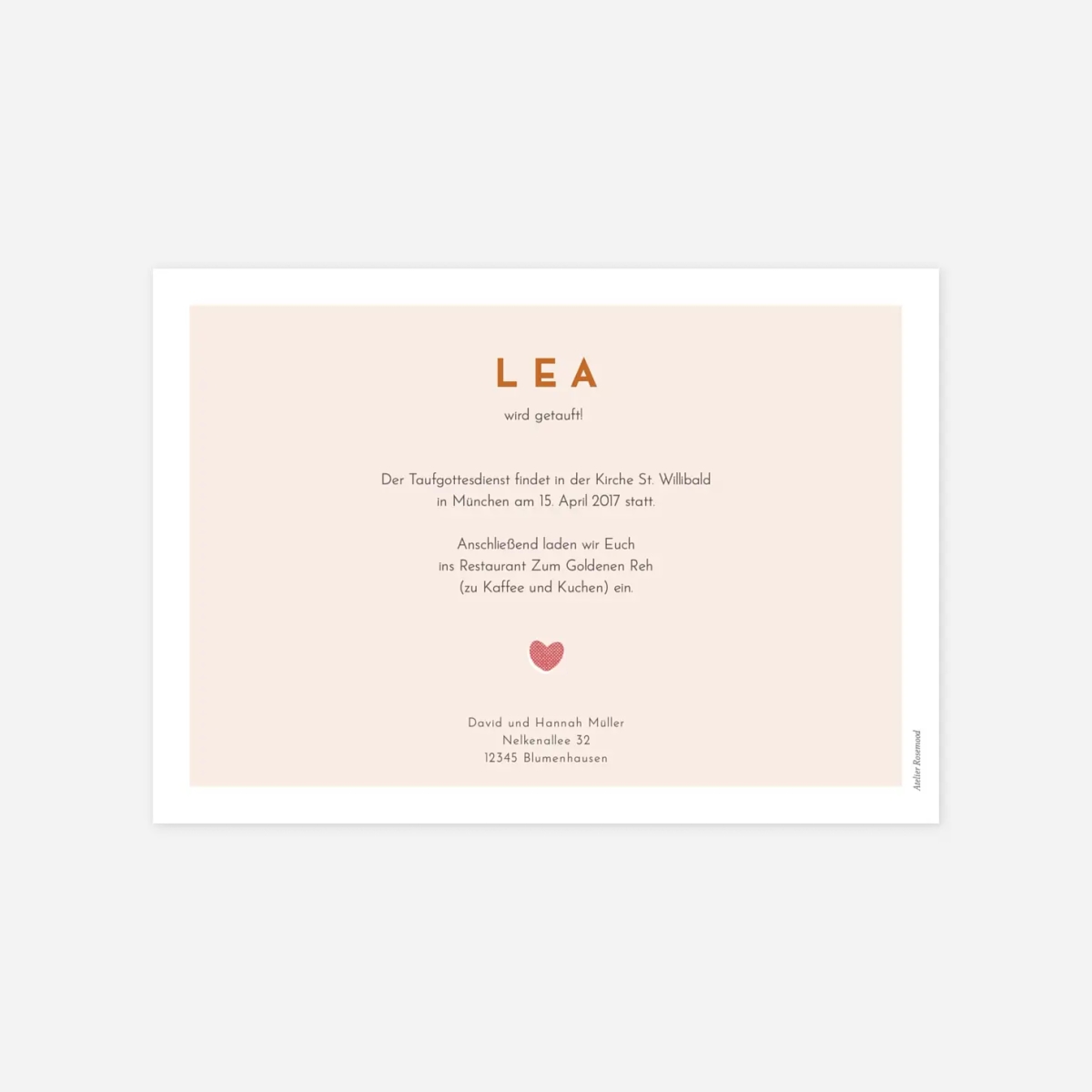 Taufeinladung Kleine Kirche