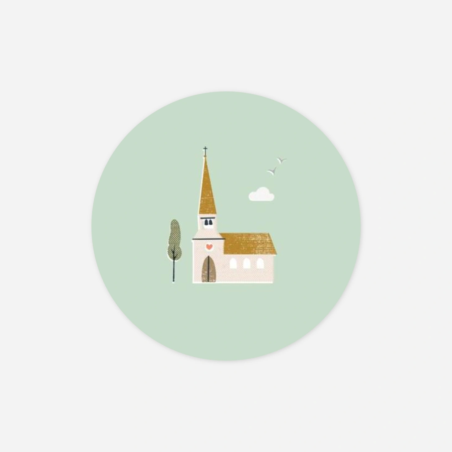 Aufkleber Taufe Kleine Kirche