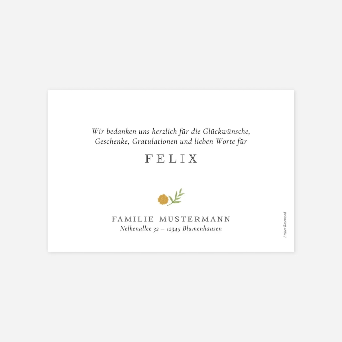 Dankeskarte Geburt Kleines Mobile