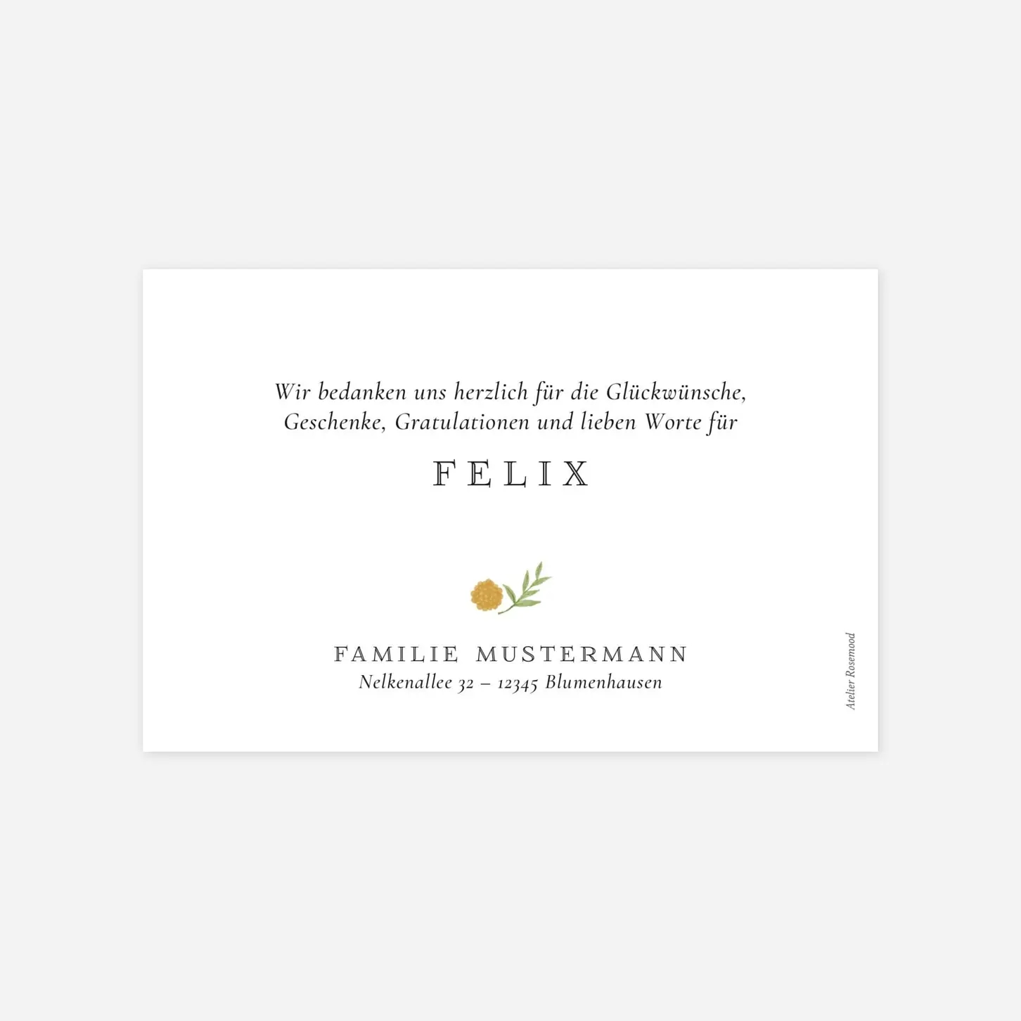 Dankeskarte Geburt Kleines Mobile