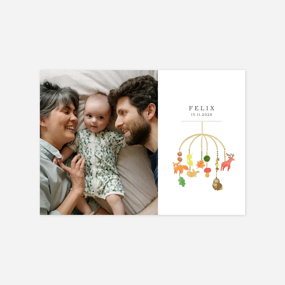 Geburtskarte Kleines Mobile