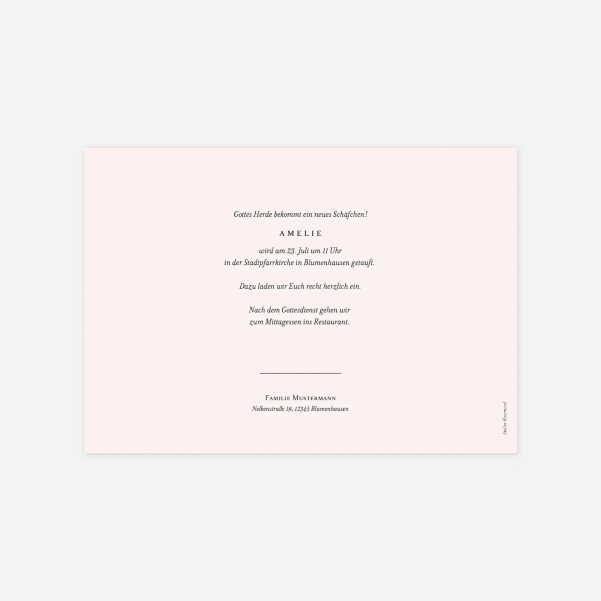 Taufeinladung Kleiner Sprössling