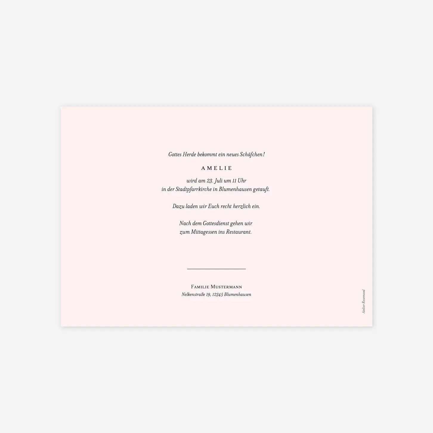 Taufeinladung Kleiner Sprössling