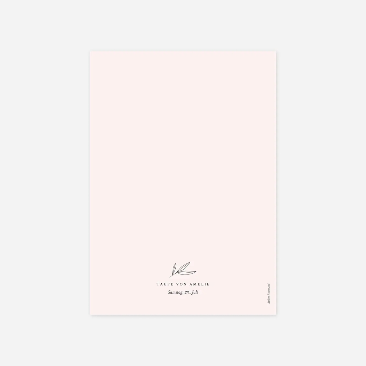 Menükarte Taufe Kleiner Sprössling