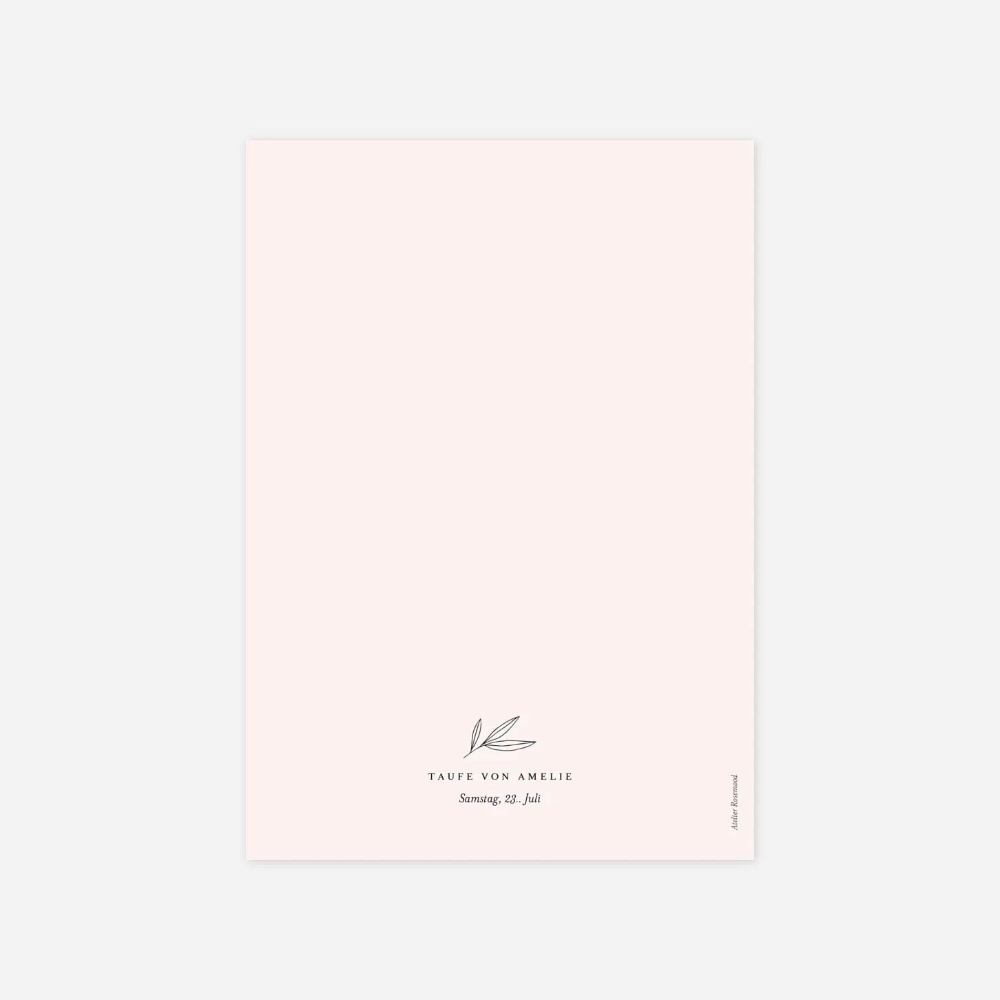 Menükarte Taufe Kleiner Sprössling