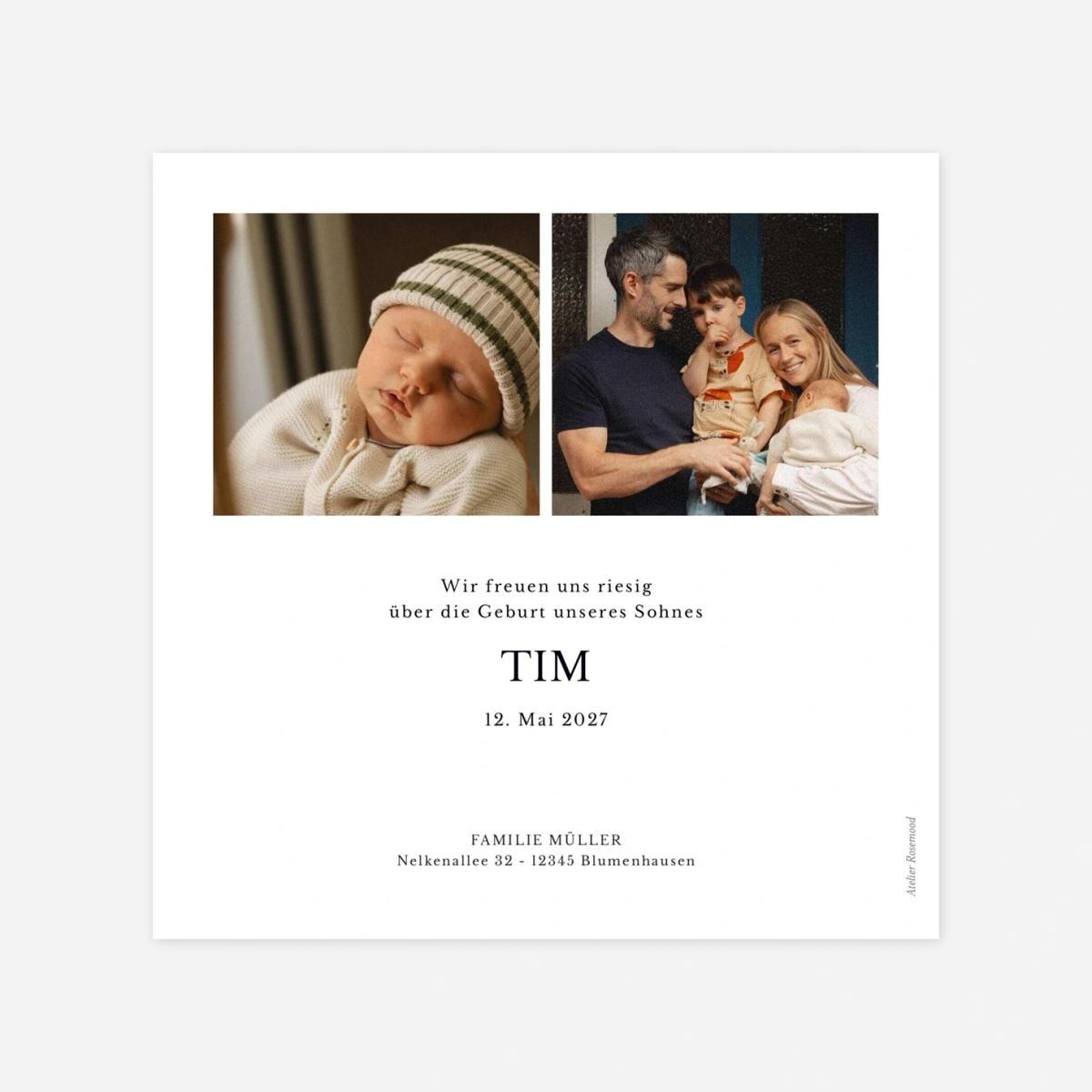 Geburtskarte Kleine Streifen