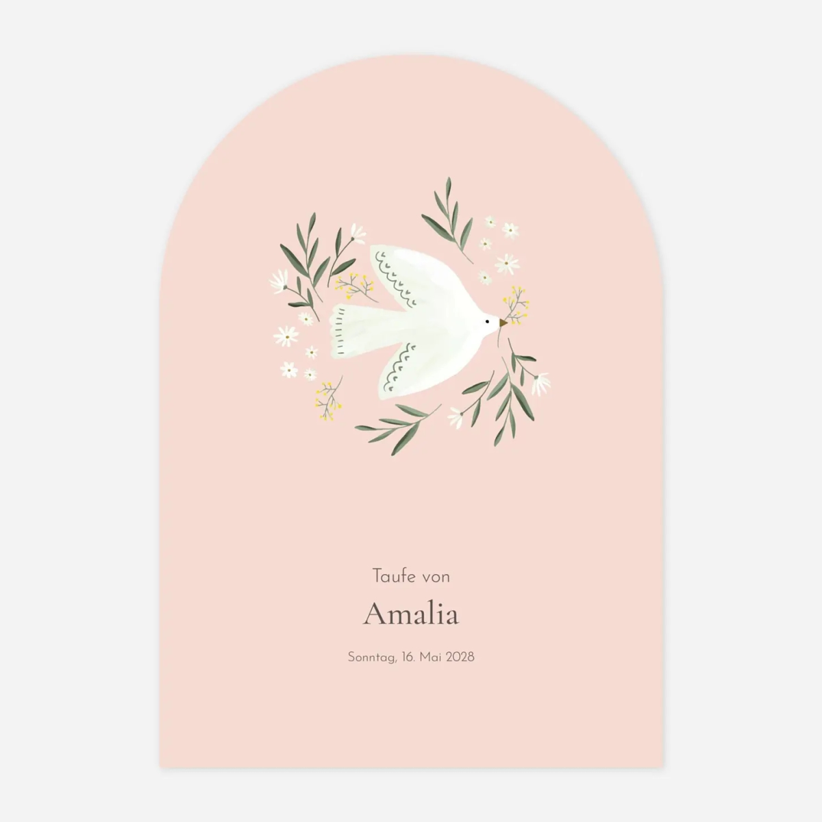 Taufeinladung Kleines Täubchen