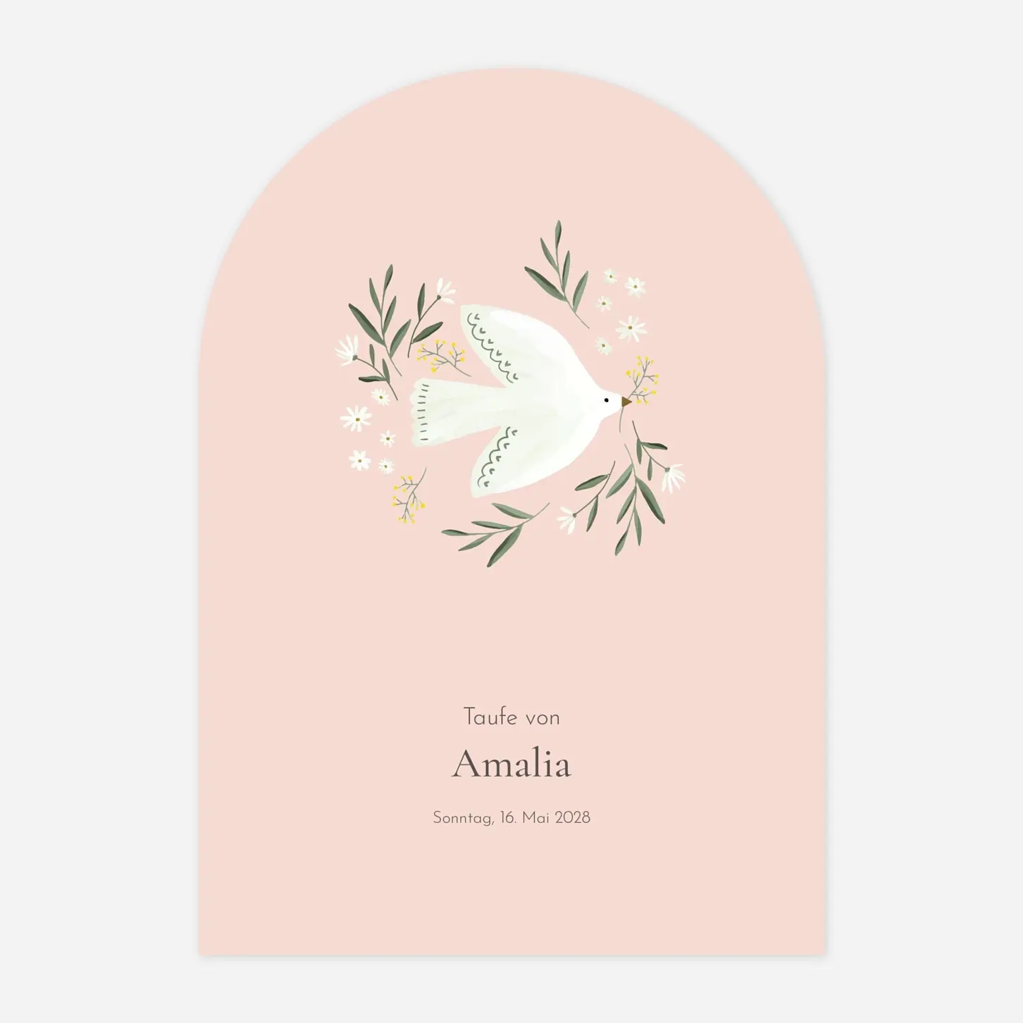 Taufeinladung Kleines Täubchen