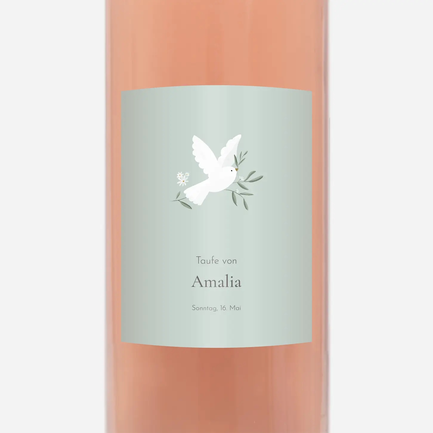 Flaschenetikett Kleines Täubchen