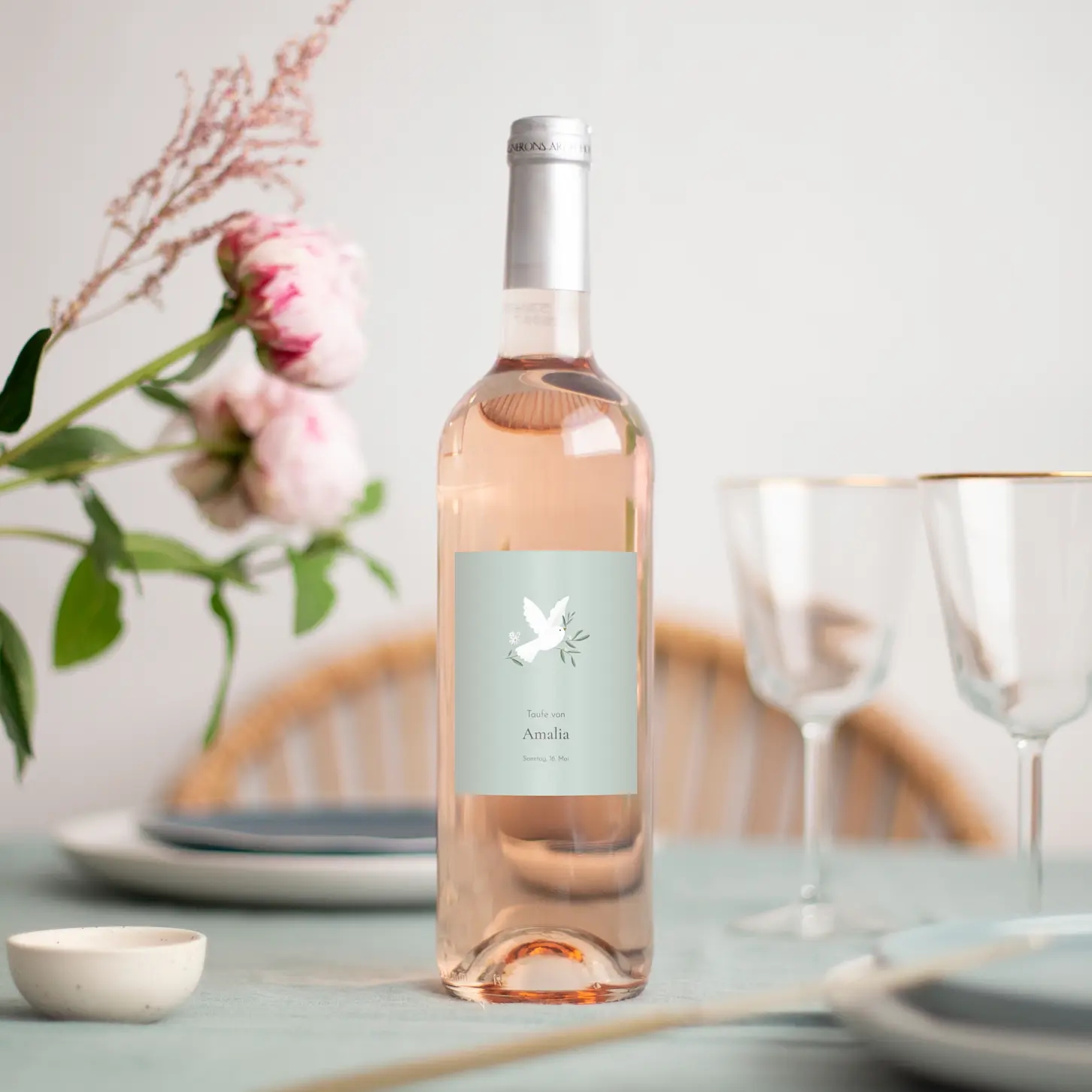 Flaschenetikett Kleines Täubchen