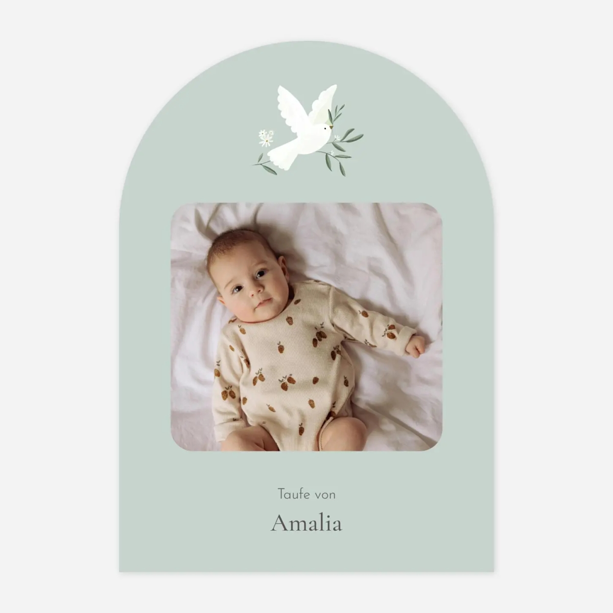 Taufeinladung Kleines Täubchen Foto