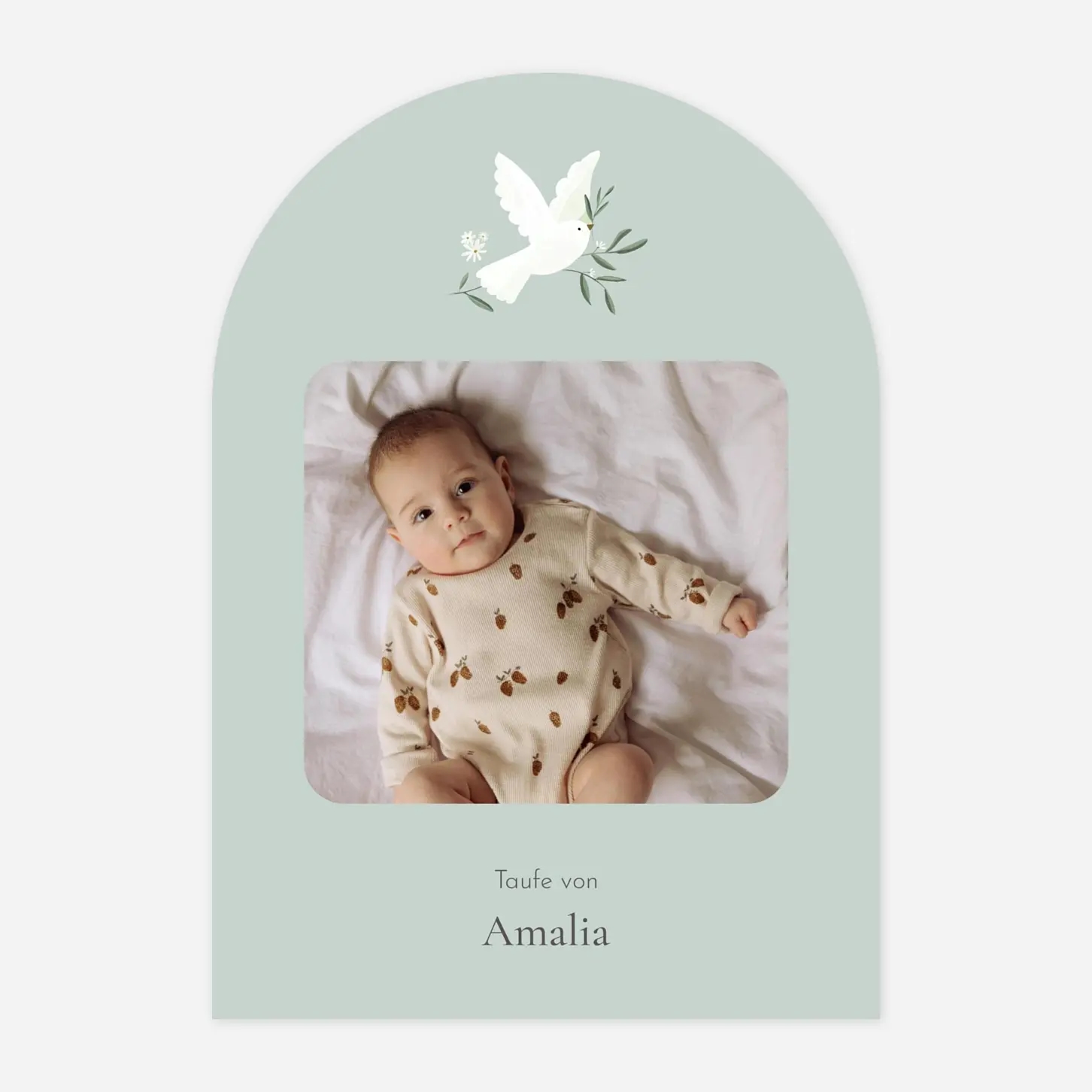 Taufeinladung Kleines Täubchen Foto