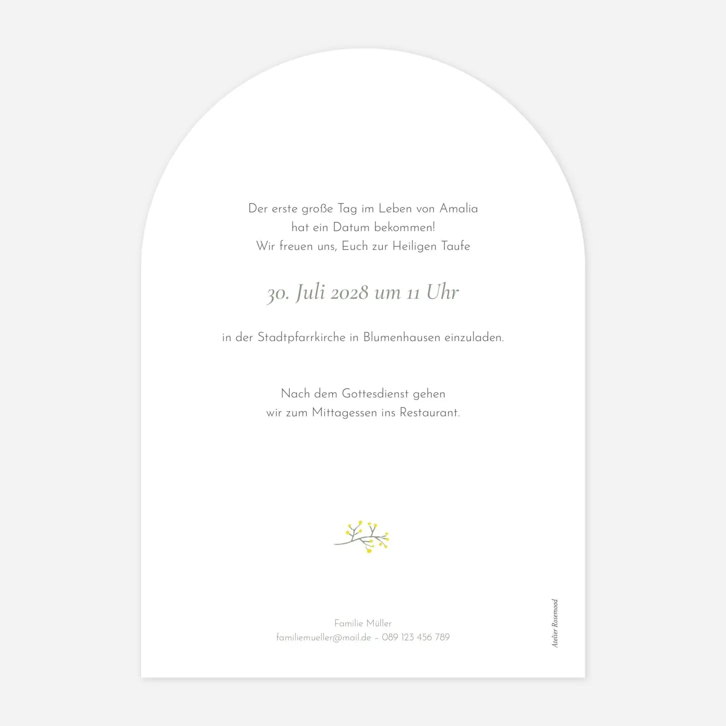 Taufeinladung Kleines Täubchen Foto