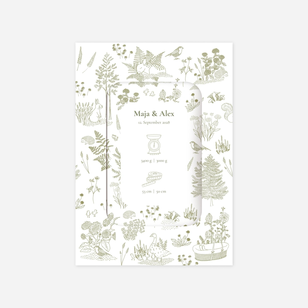 Geburtskarte Kleine Waldfreunde