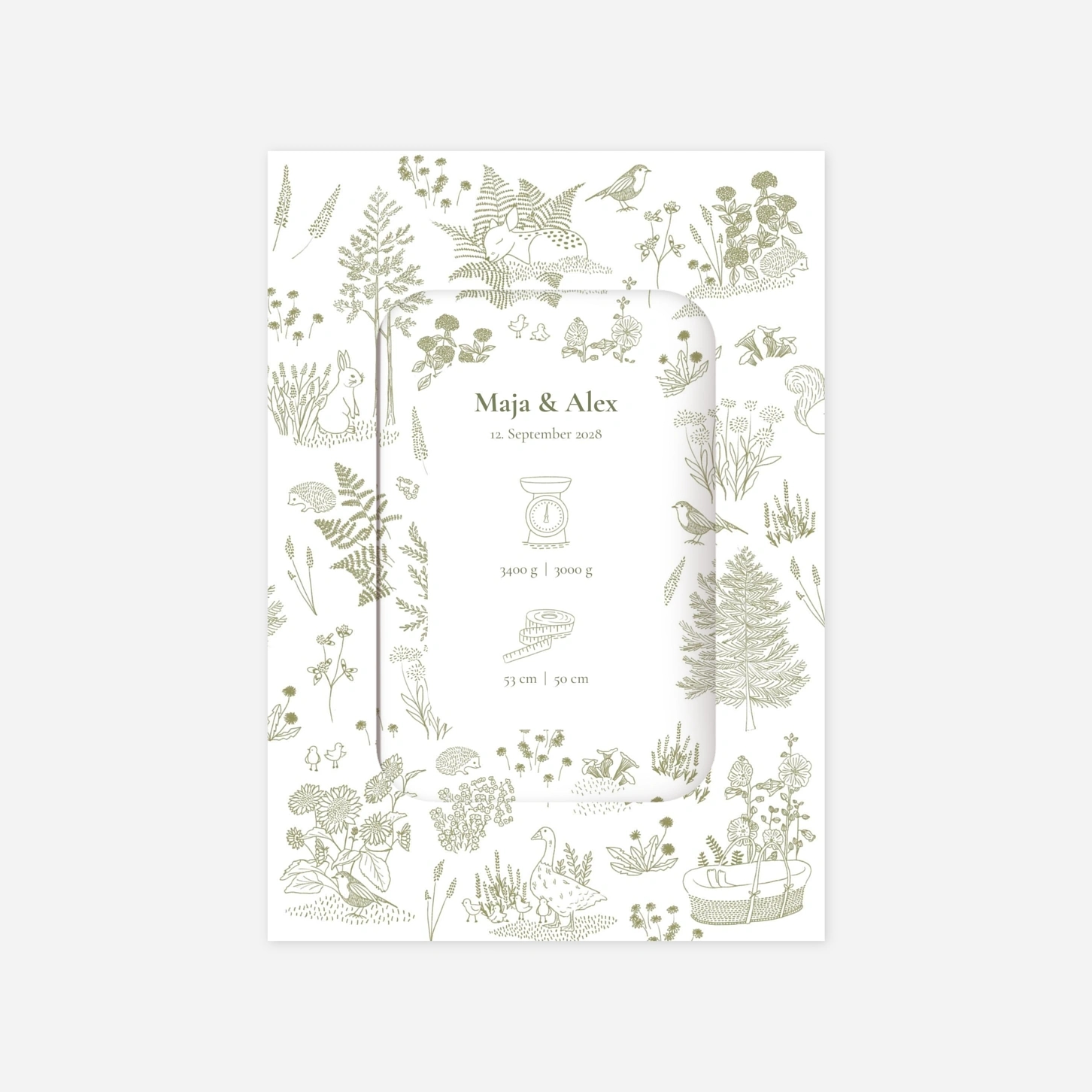 Geburtskarte Kleine Waldfreunde