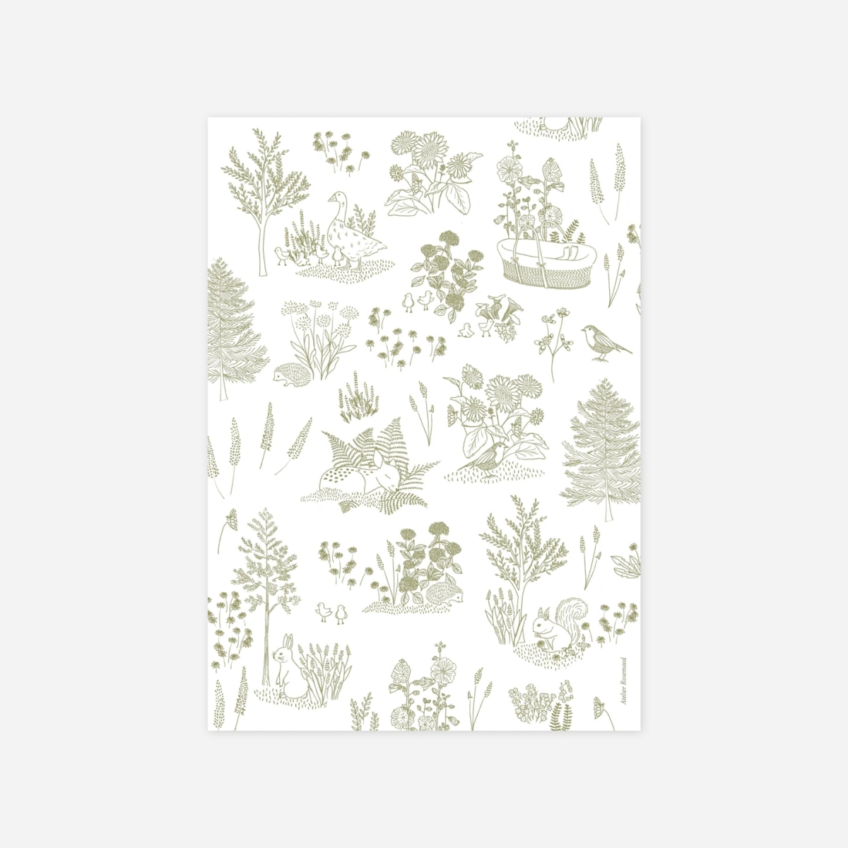 Geburtskarte Kleine Waldfreunde