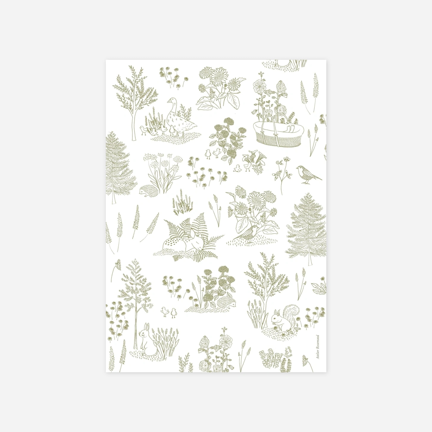 Geburtskarte Kleine Waldfreunde