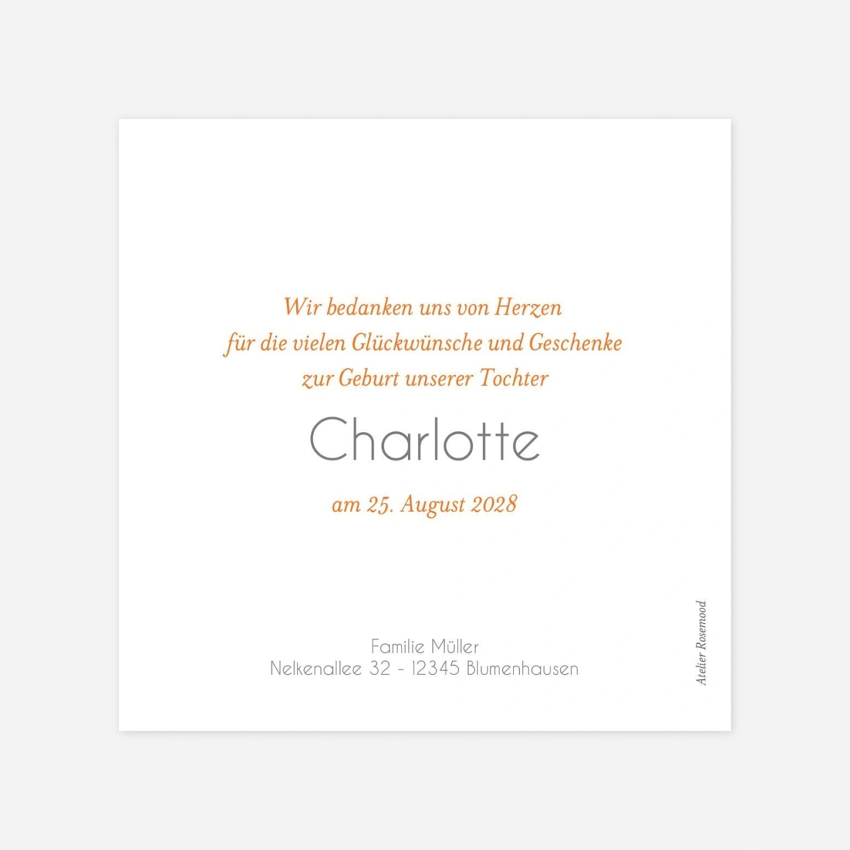 Geburtskarte Kleine Momentaufnahme