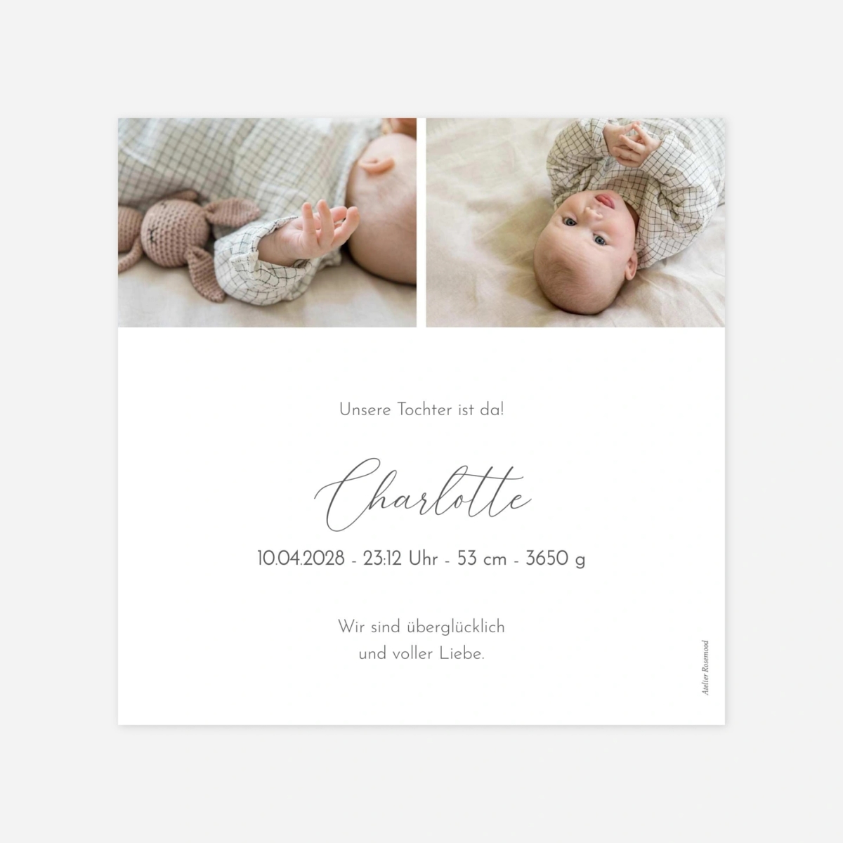 Geburtskarte Kleines Portrait