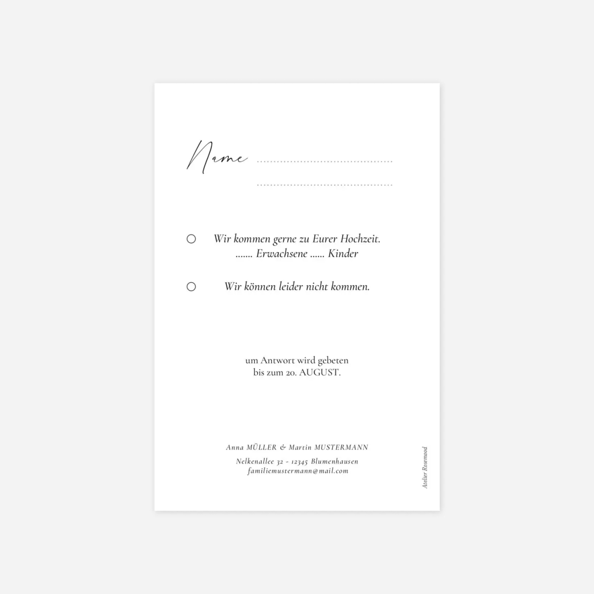 Antwortkarte Hochzeit Kreta