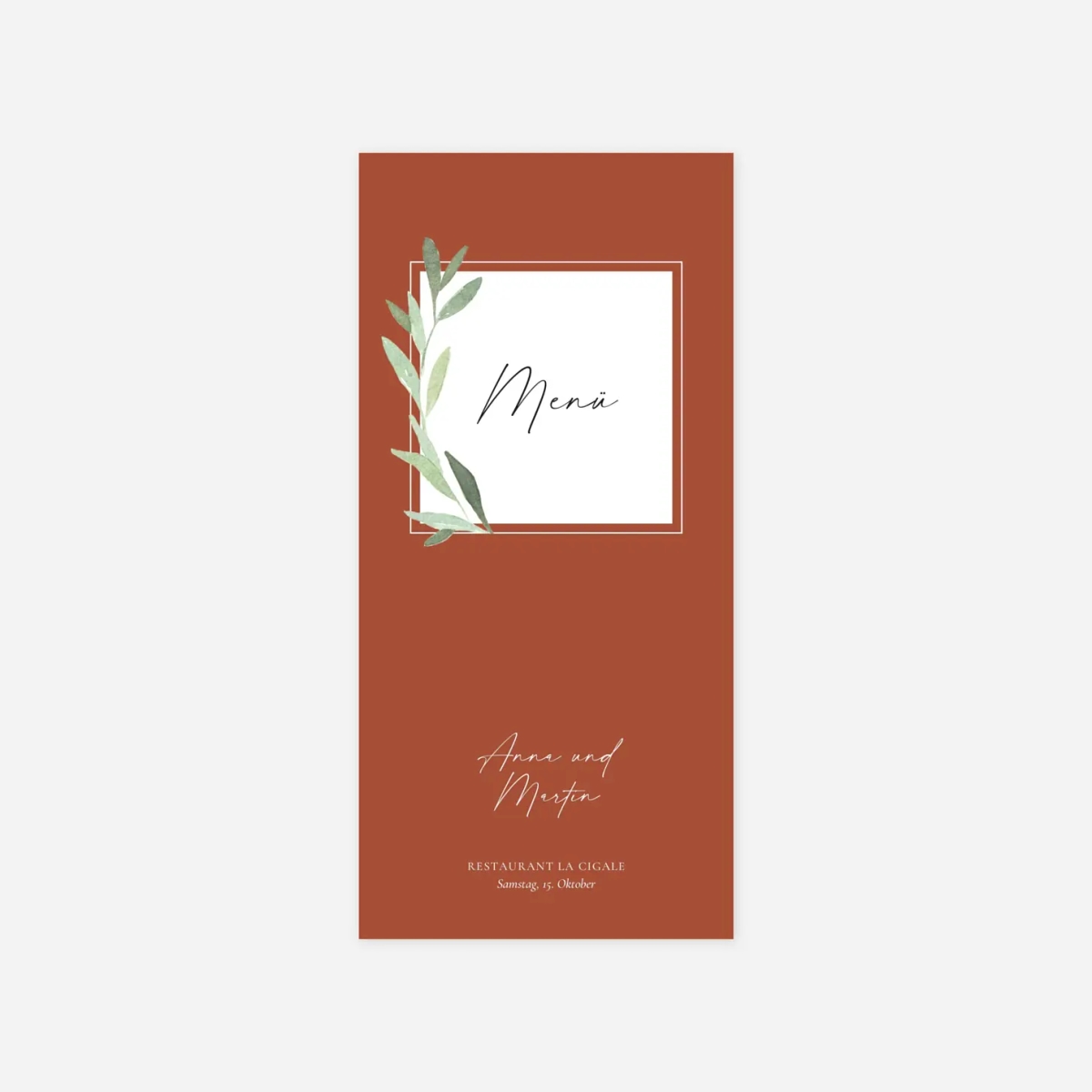 Menükarte Hochzeit Kreta