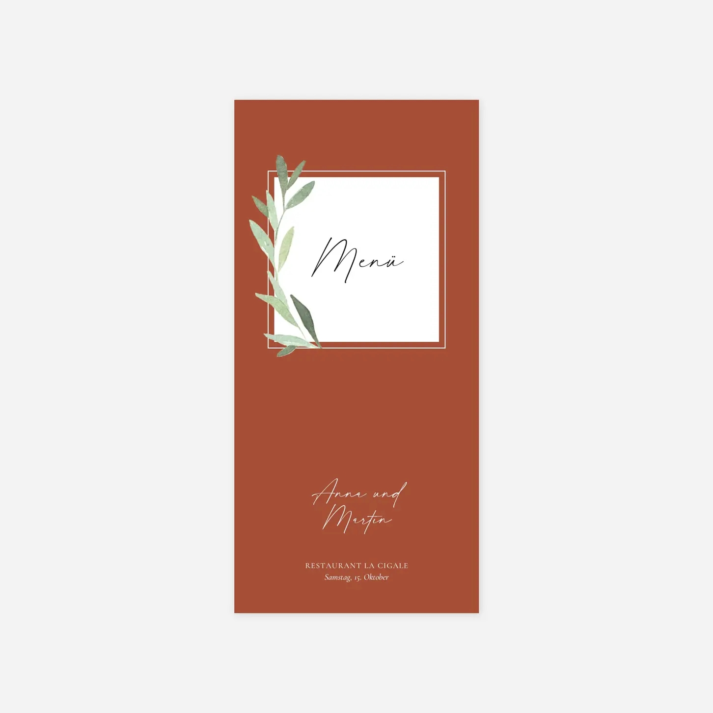 Menükarte Hochzeit Kreta