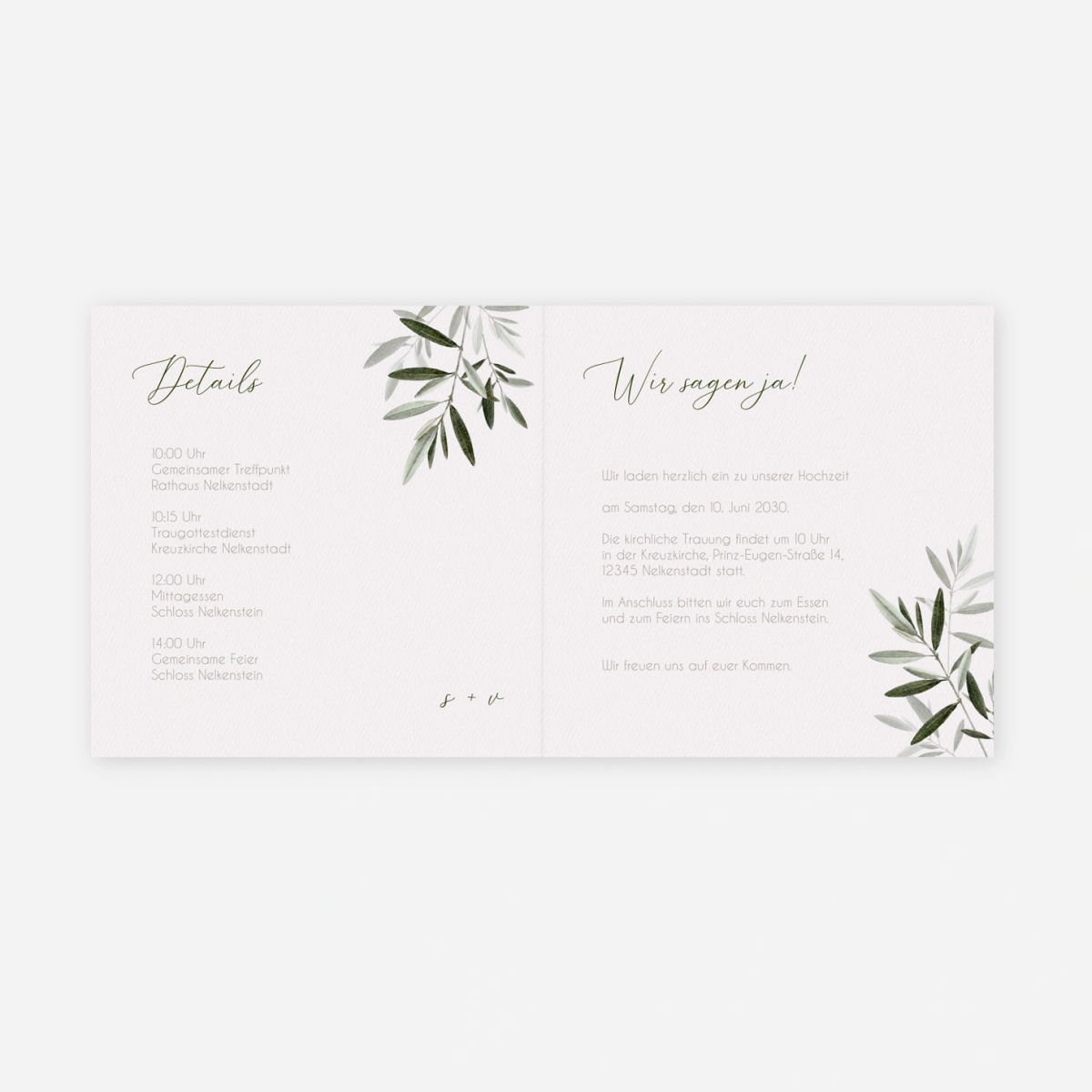 Hochzeitseinladung Zarter Zweig