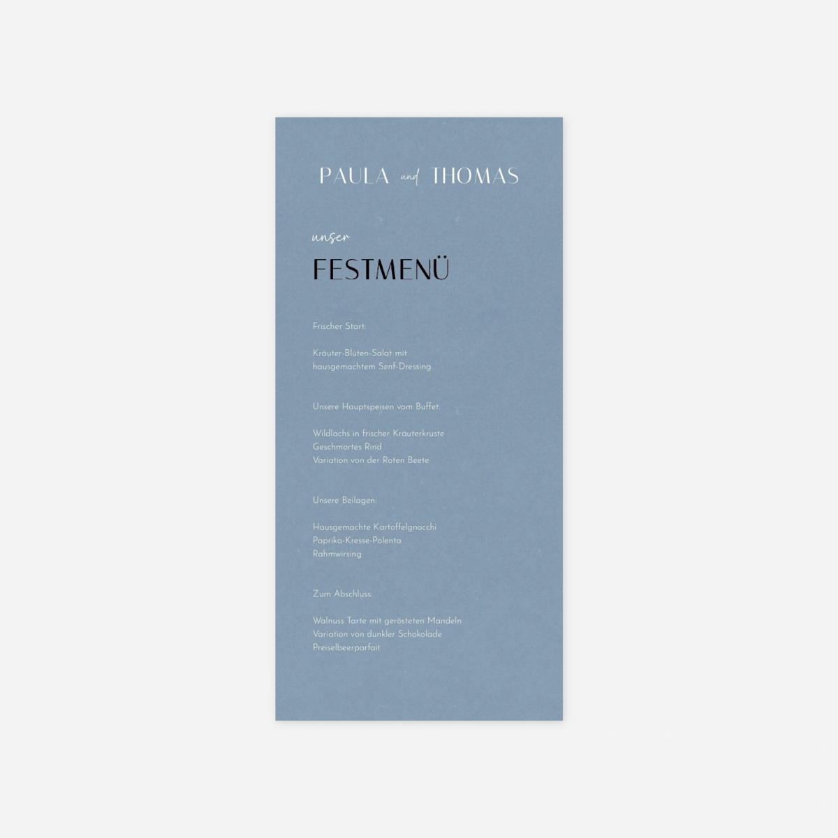 Menükarte Hochzeit Liebesrausch