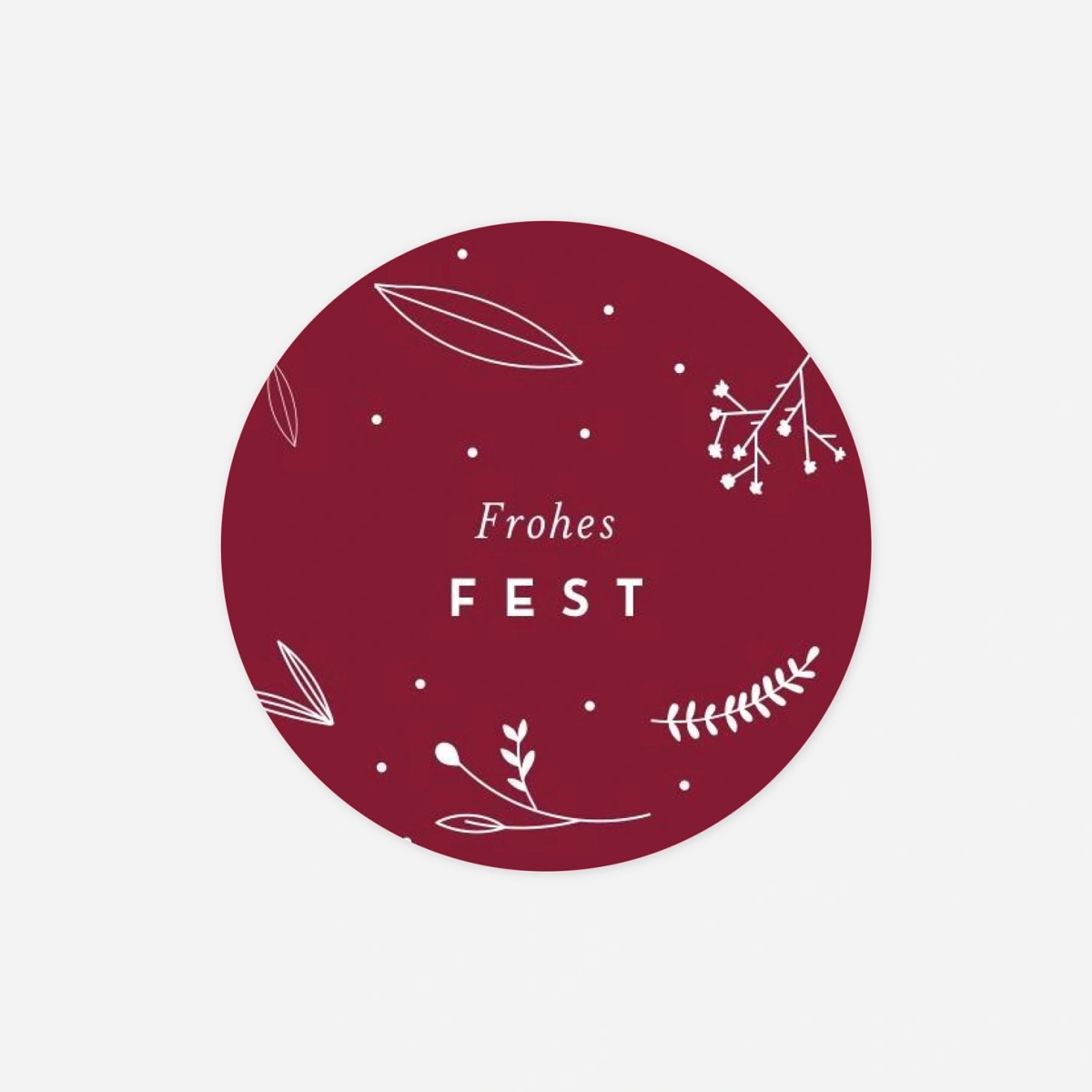 Geschenkaufkleber Weihnachten Liebliches Blattwerk
