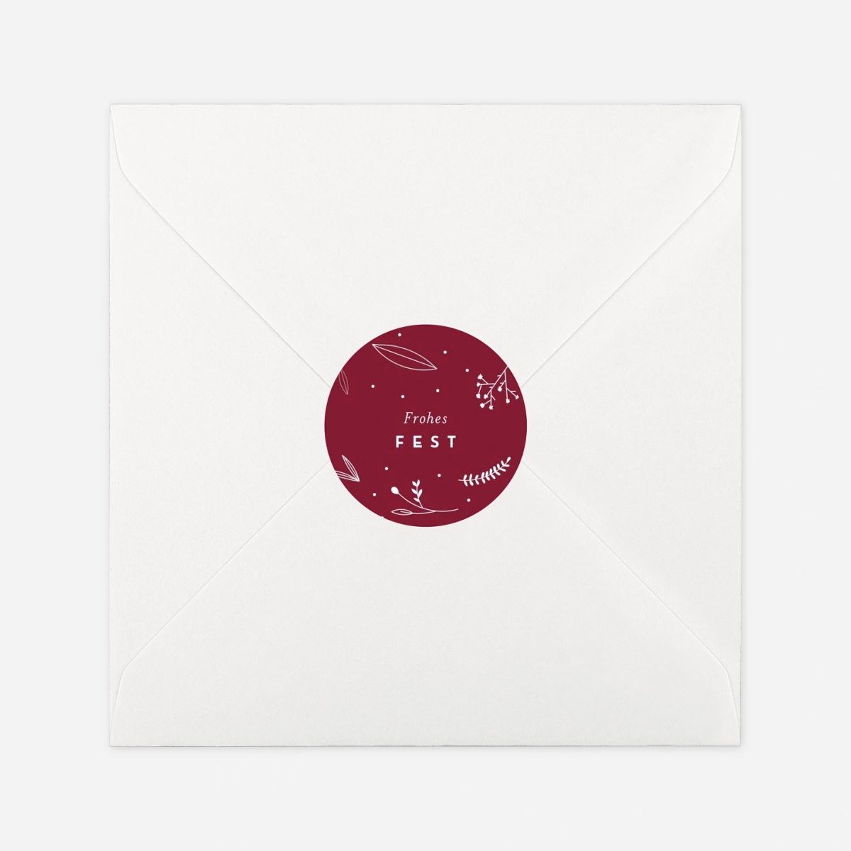 Geschenkaufkleber Weihnachten Liebliches Blattwerk