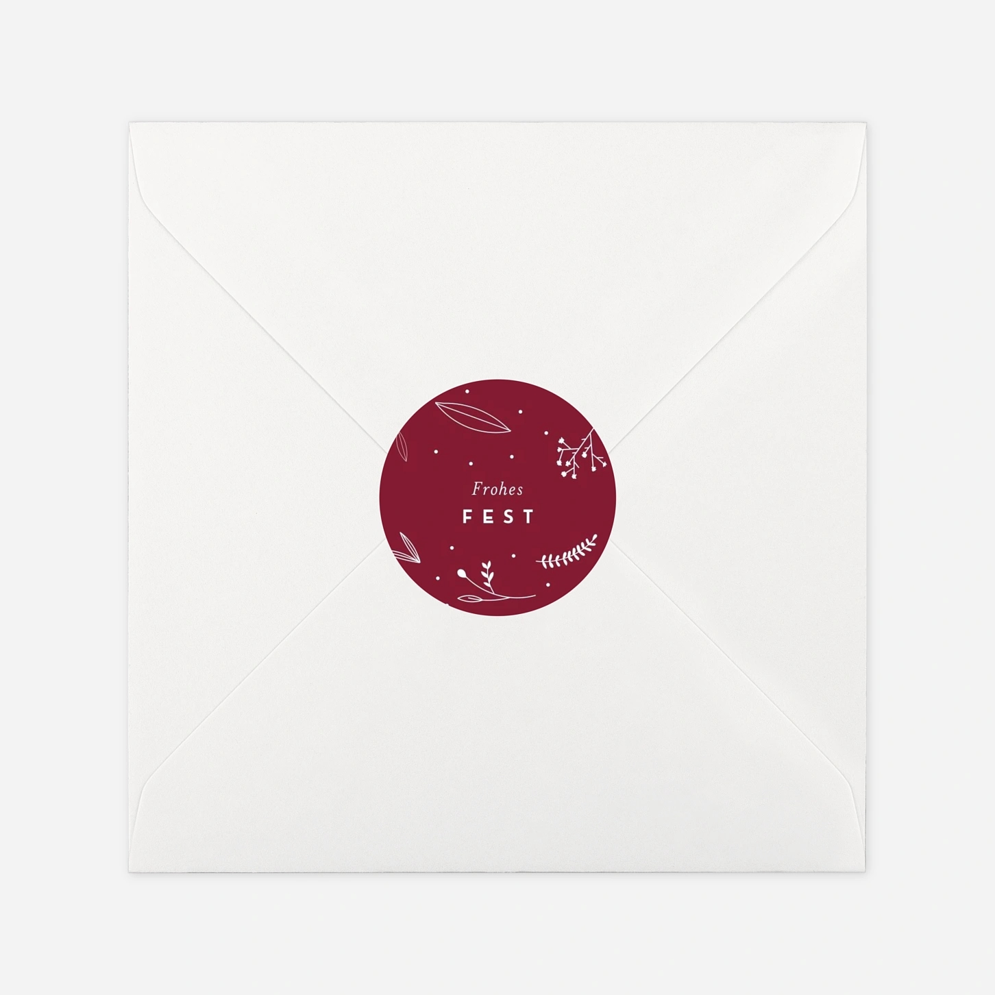 Geschenkaufkleber Weihnachten Liebliches Blattwerk