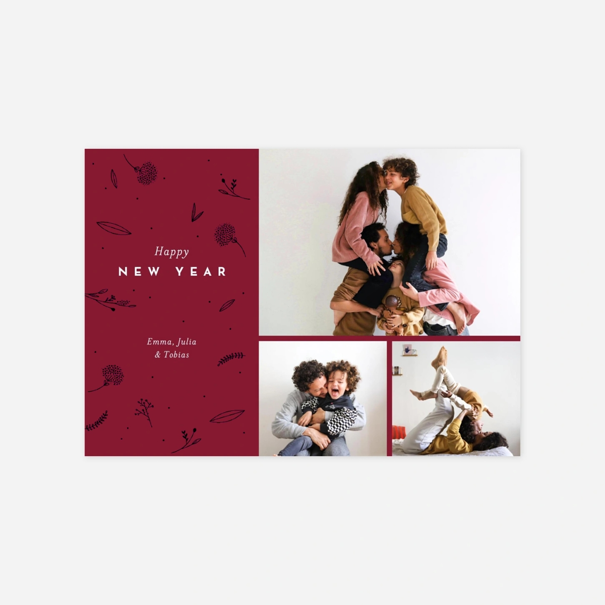 Weihnachtskarte Liebliches Blattwerk