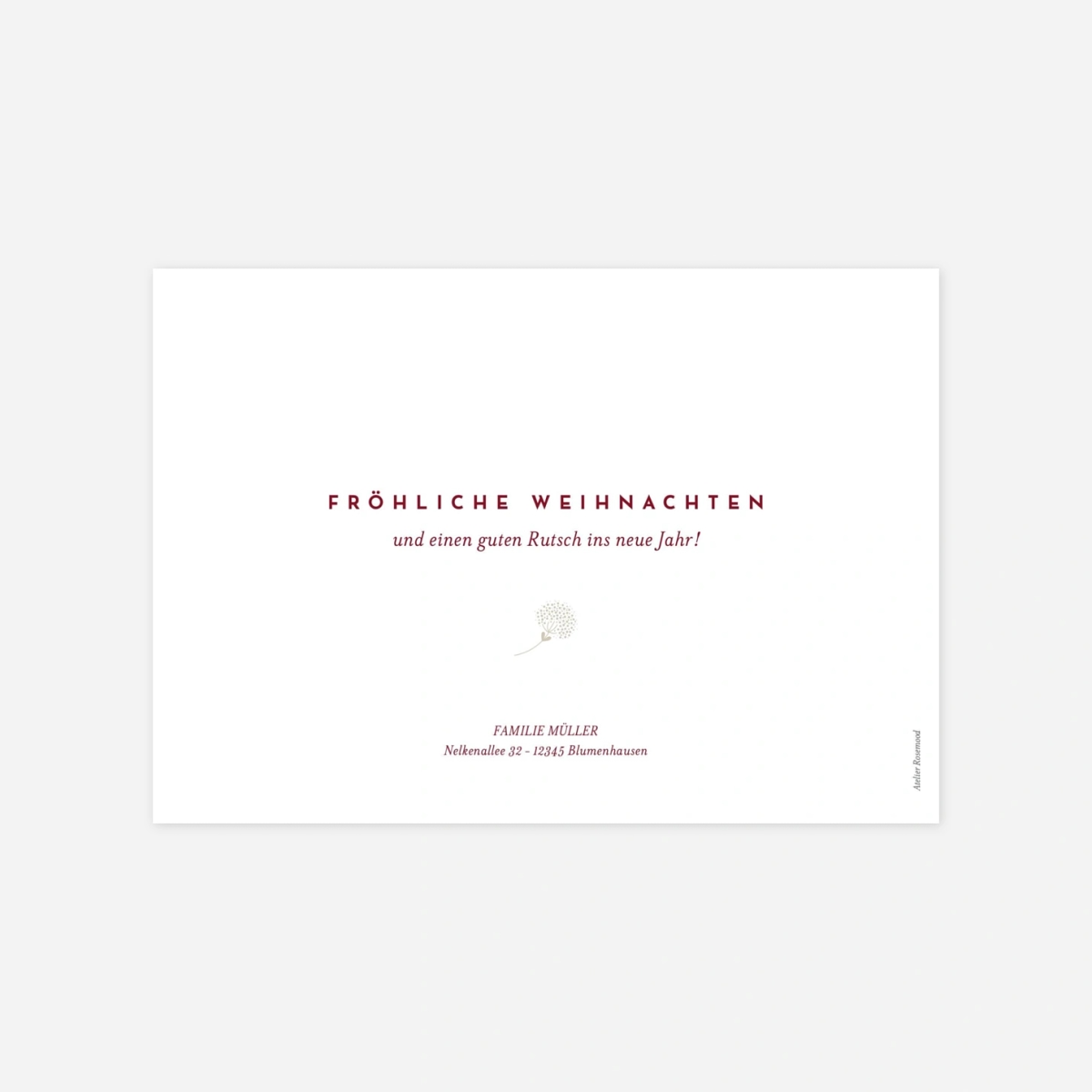 Weihnachtskarte Liebliches Blattwerk