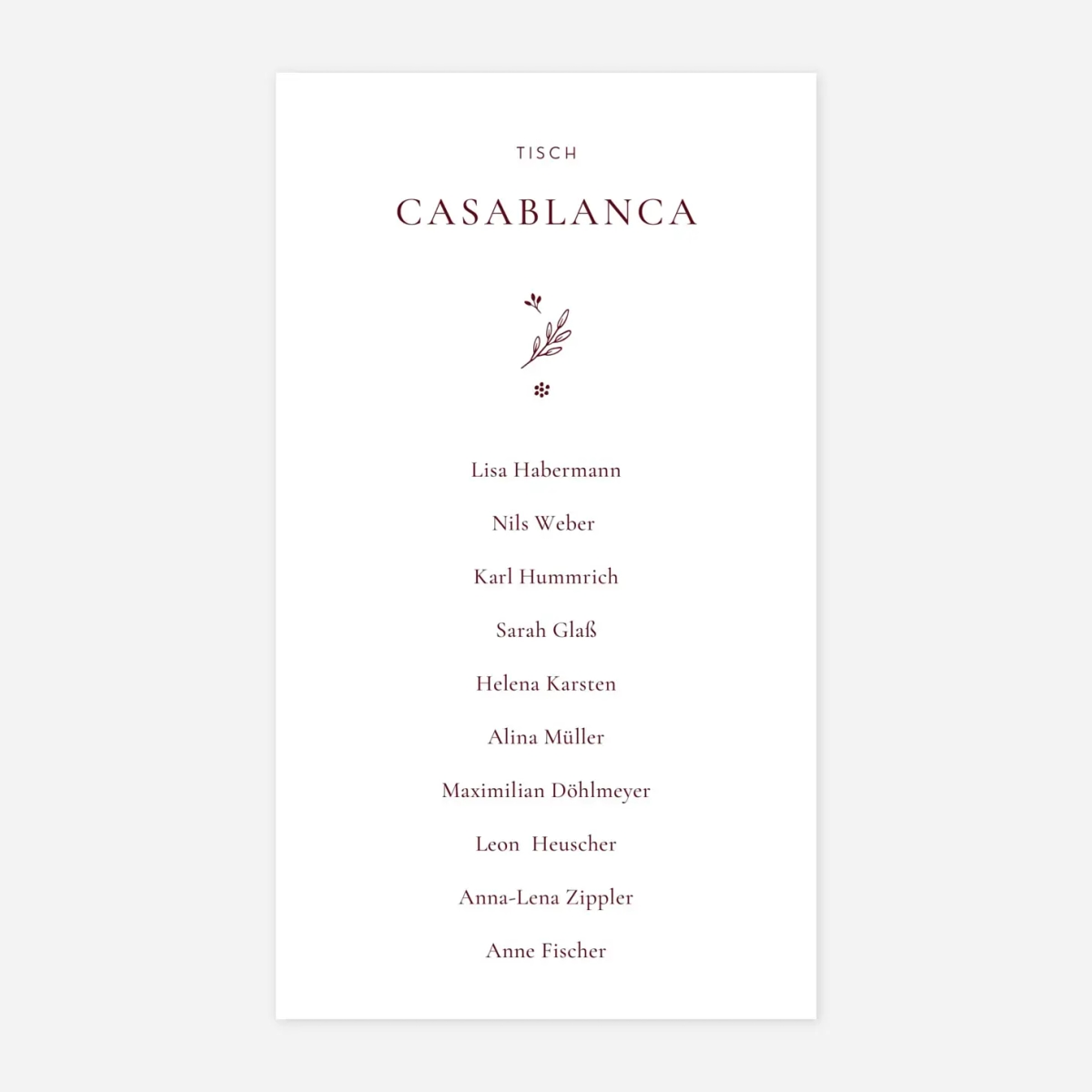 Gruppentischkarte Laure de Sagazan Gold