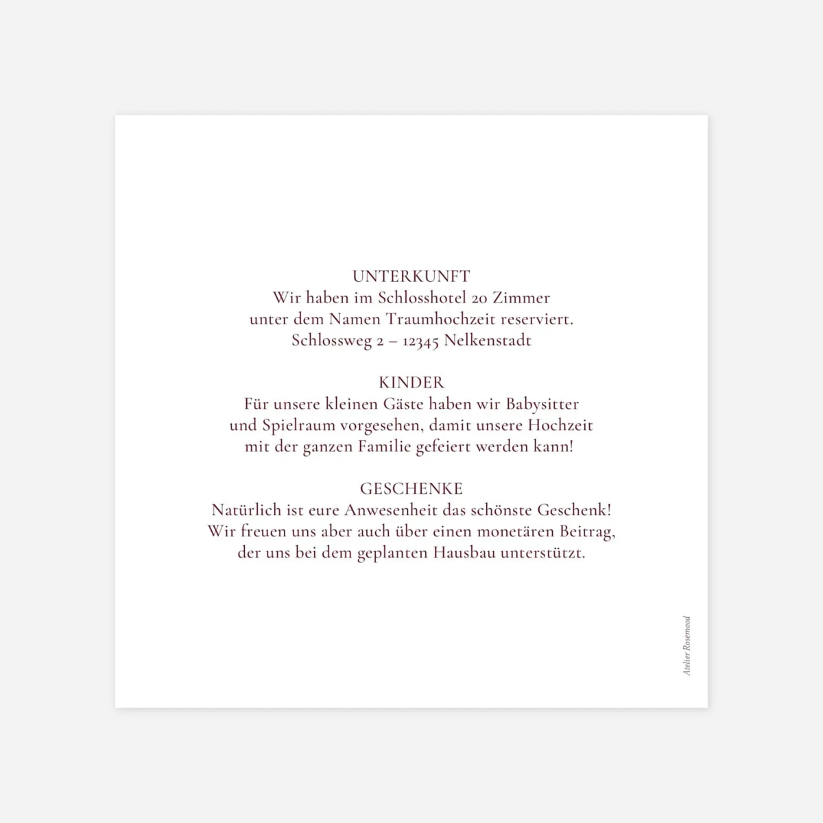 Hochzeit Mini-Einladungskarte Laure de Sagazan Gold