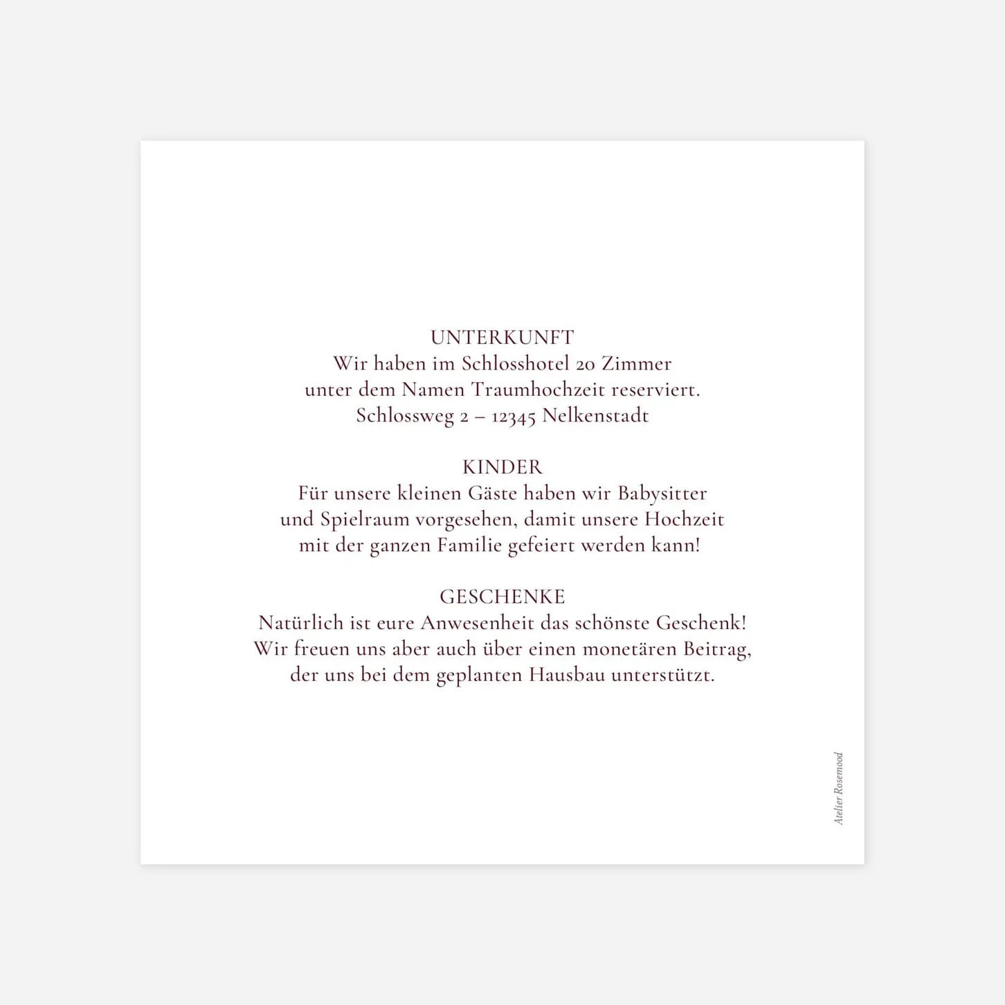 Hochzeit Mini-Einladungskarte Laure de Sagazan Gold