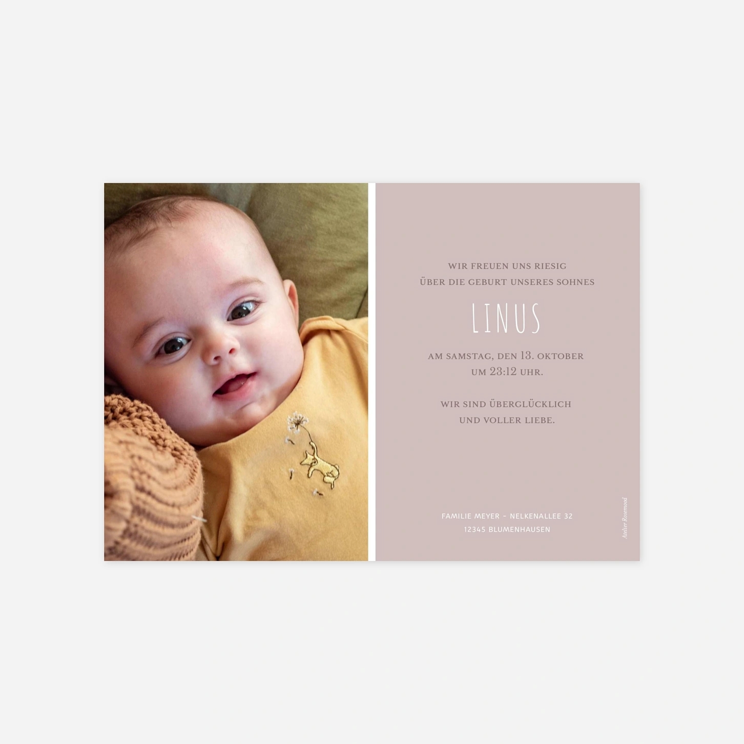 Geburtskarte Lightheart