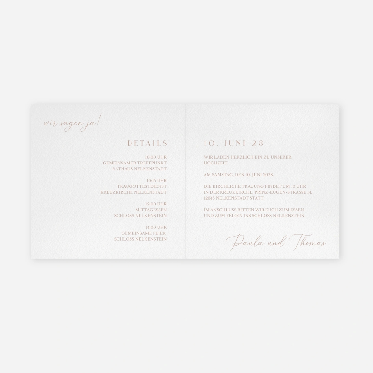 Hochzeitseinladung Liebesgarten