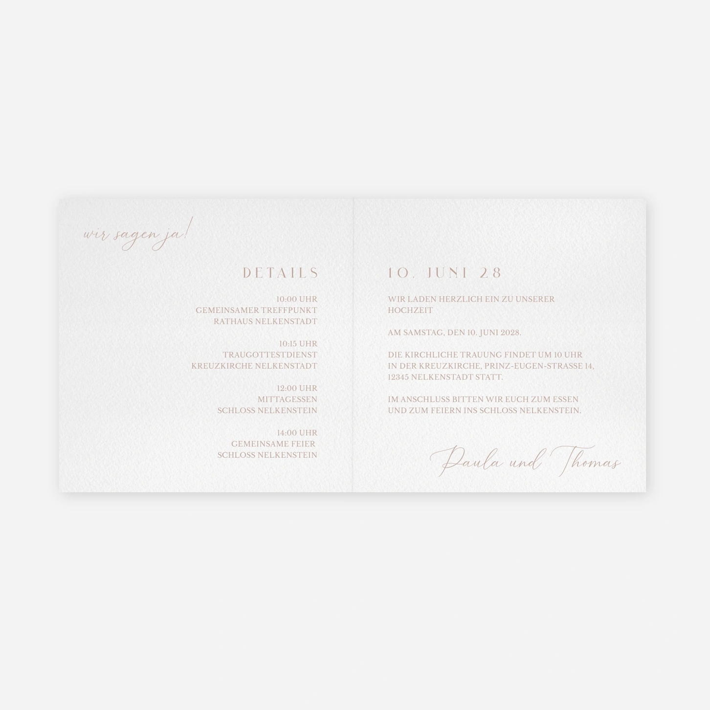 Hochzeitseinladung Liebesgarten