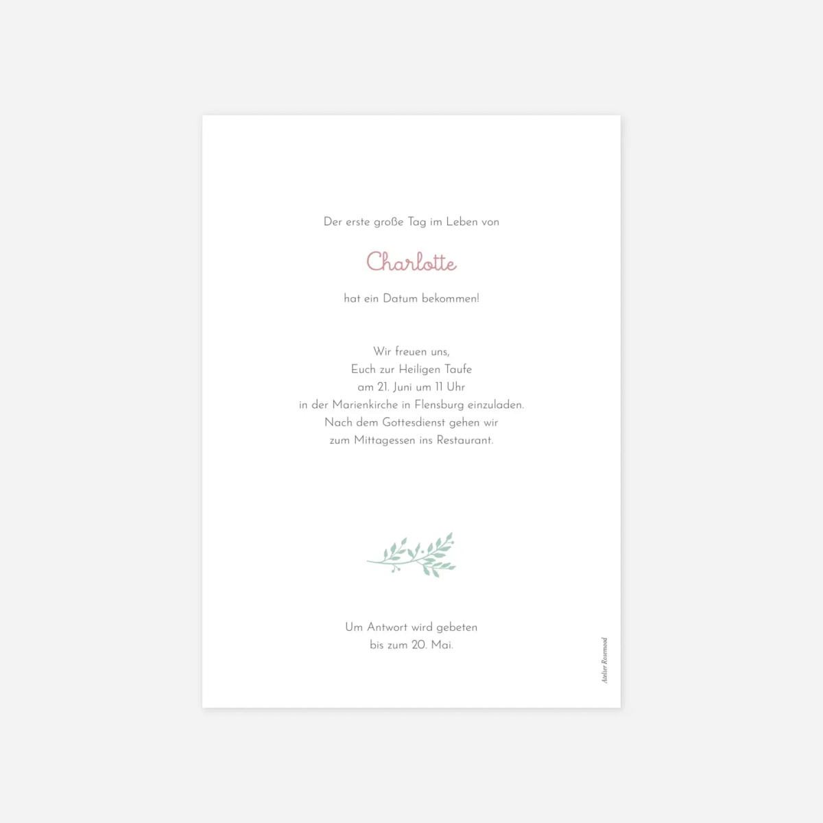 Taufeinladung Liberty Blumen