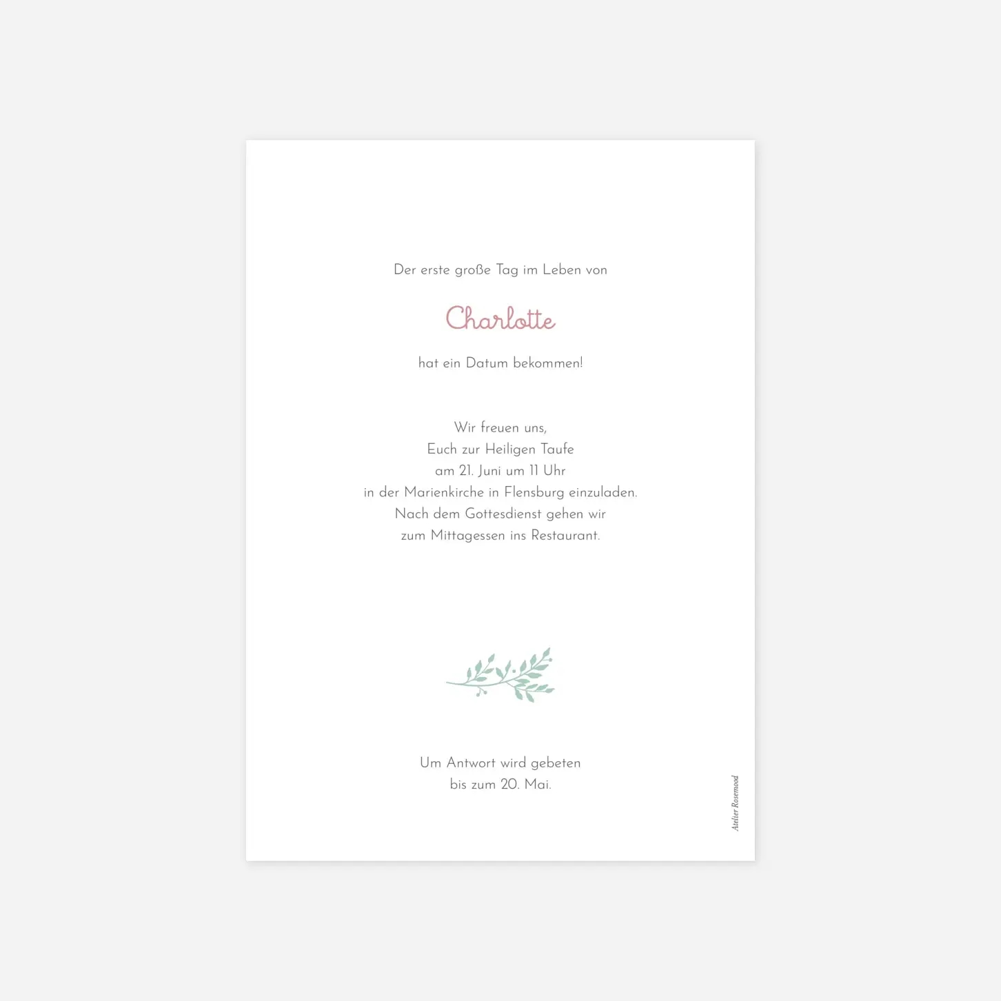 Taufeinladung Liberty Blumen