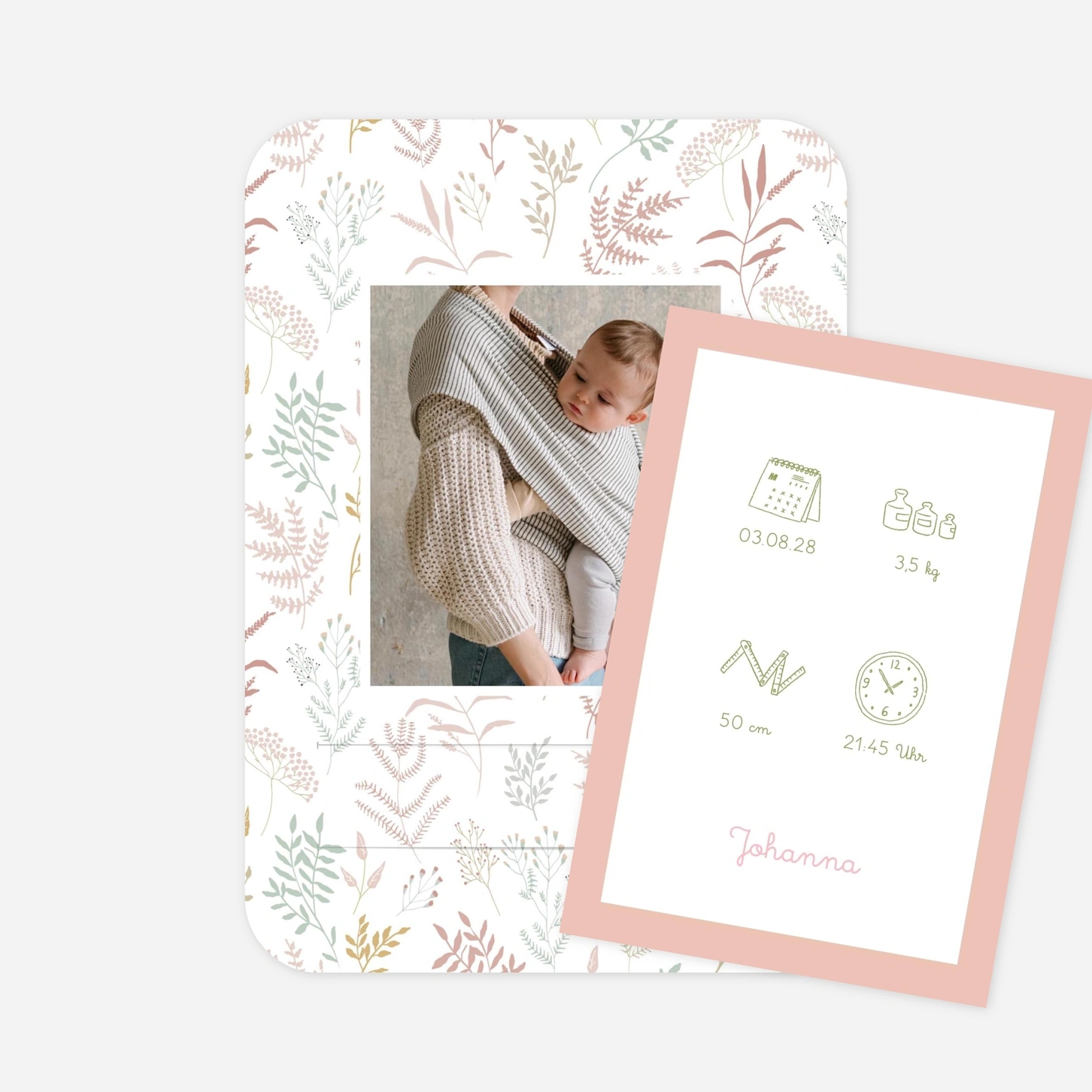 Geburtskarte Liberty Blumen