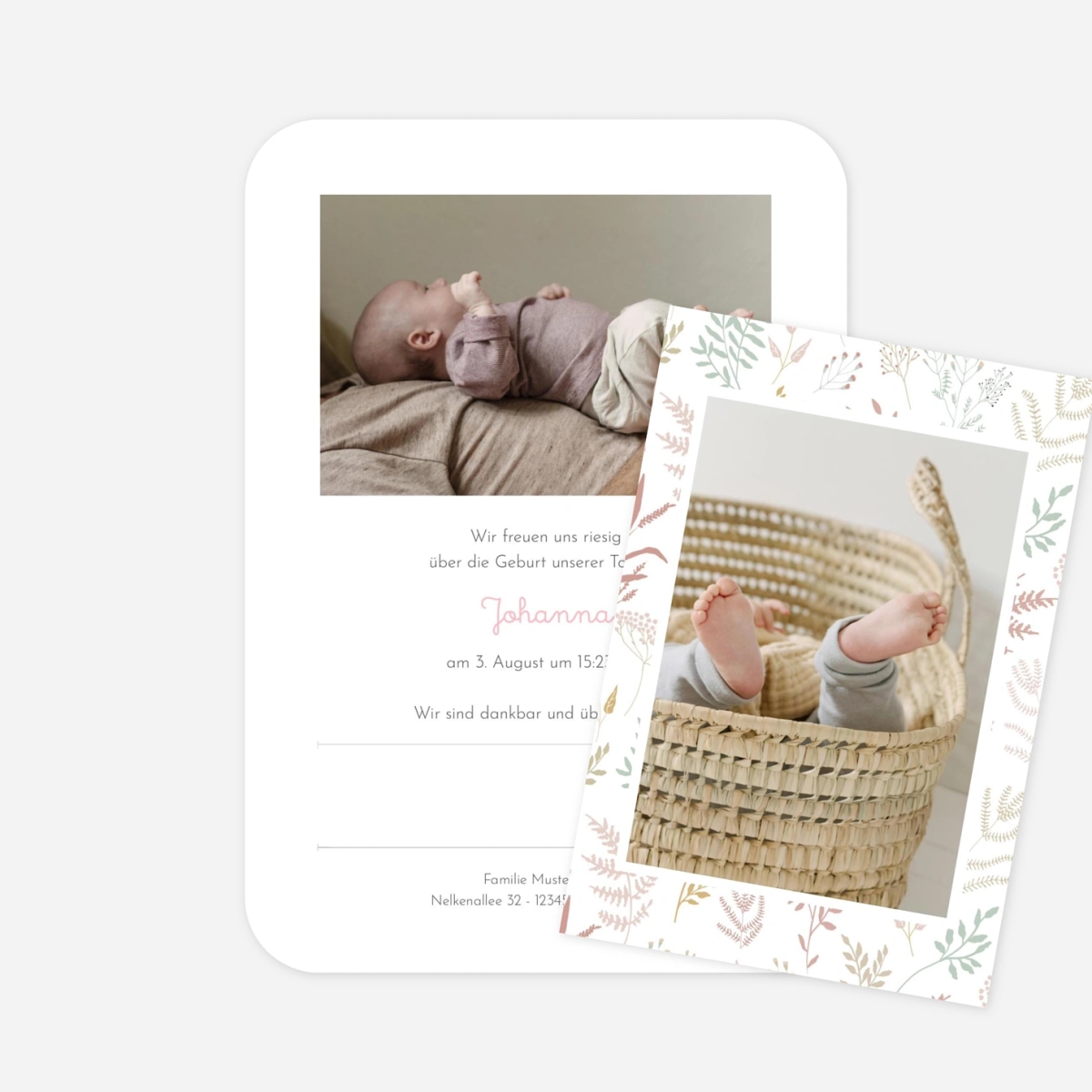 Geburtskarte Liberty Blumen